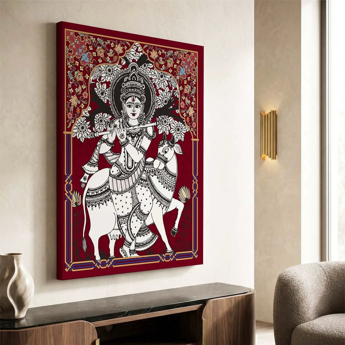 Kalamkari Wall Art For Home Decor Canvas Painting Wall Decor