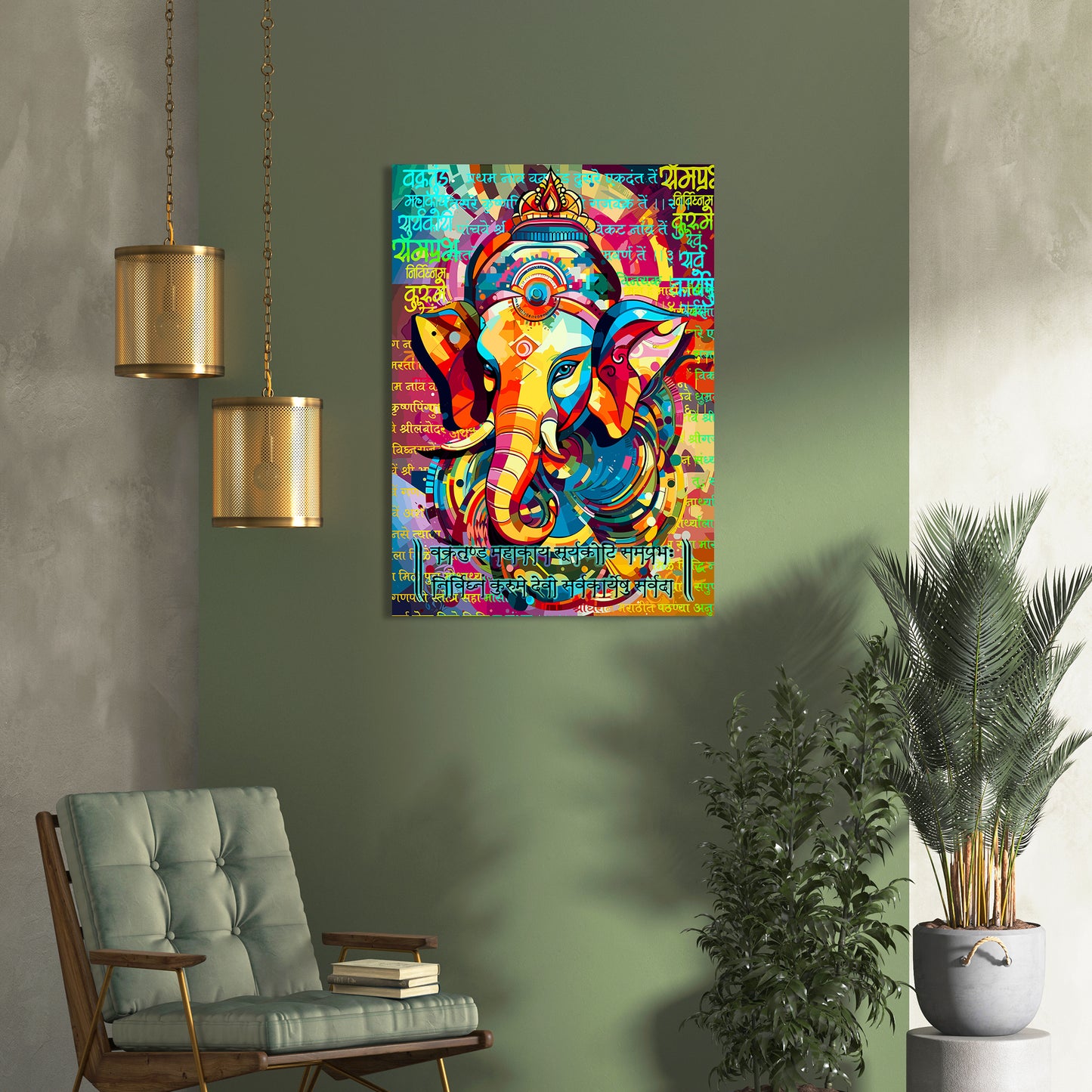 Beautiful Ganesha Canvas Paintings for Home and Office Wall Decor-Kotart