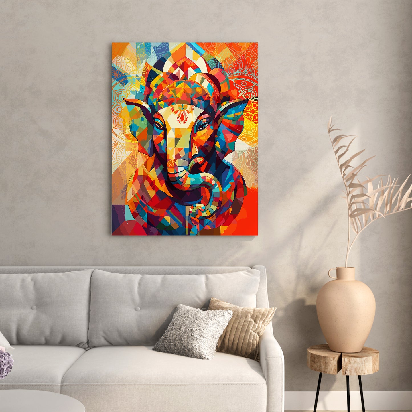 Shri Ganesha Canvas Art Paintings for Home and Living Room Pooja Room Office Wall Decor-Kotart