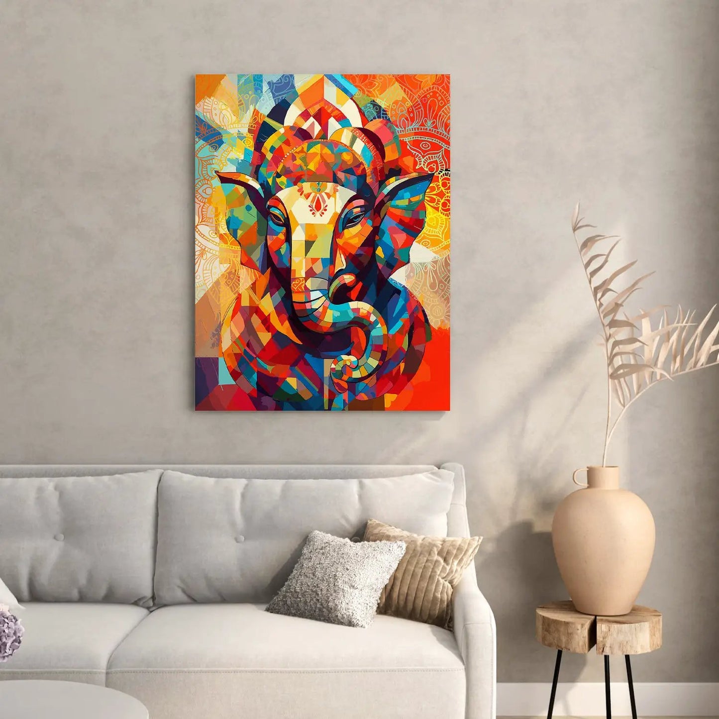 Shri Ganesha Canvas Art Paintings for Home and Living Room Pooja Room Office Wall Decor-Kotart