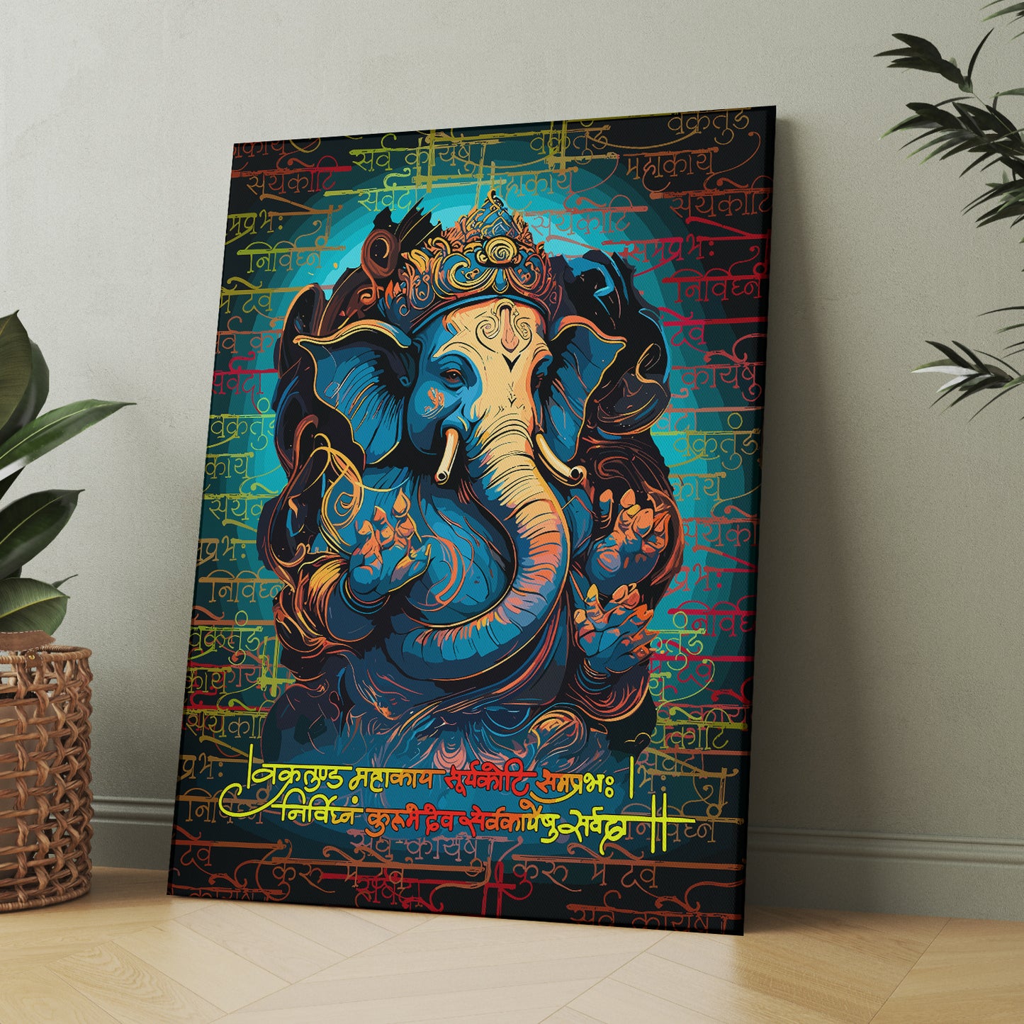 Luxury Ganesha Canvas Art Paintings for Home and Living Room Pooja Room Office Wall Decor-Kotart
