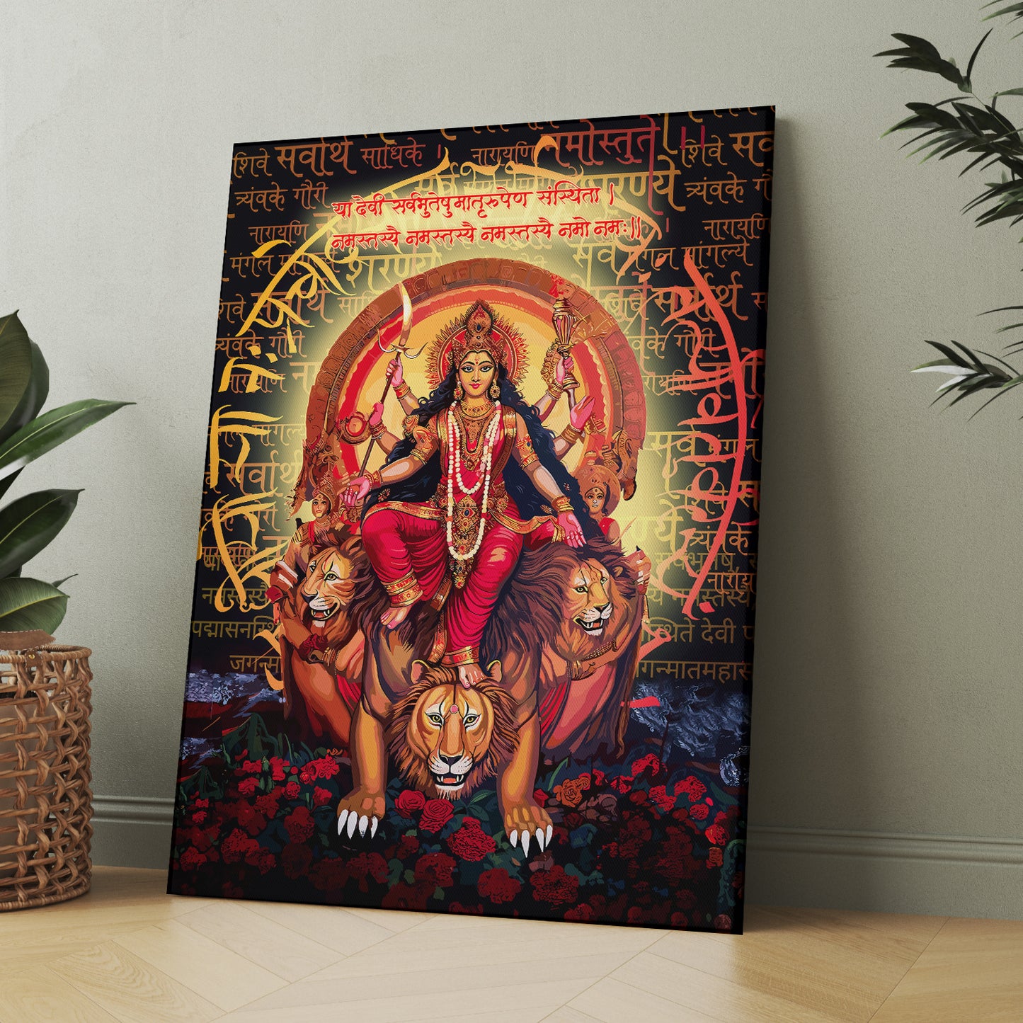 Strength & Grace: Goddess Durga Wall Decor-Kotart