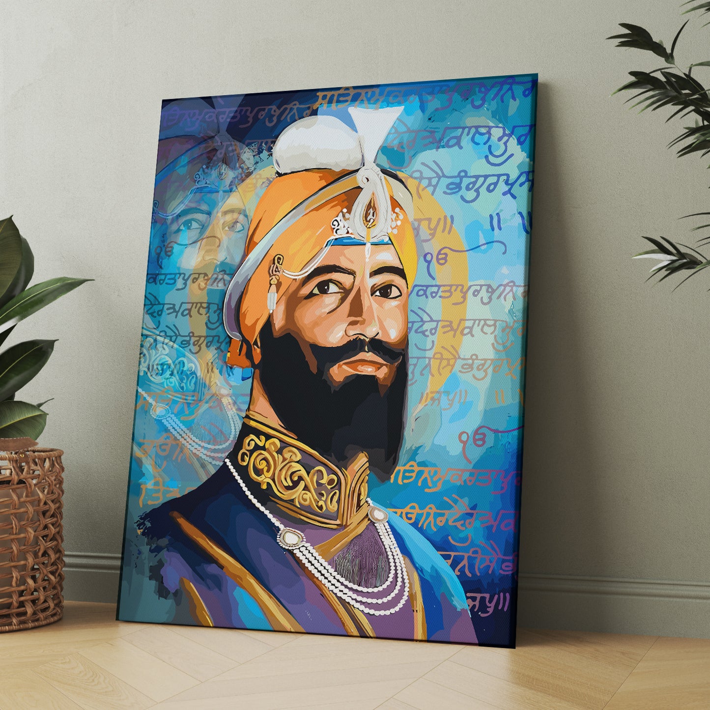 Guru Gobind Singh Ji Canvas Painting - Divine Reflections-Kotart