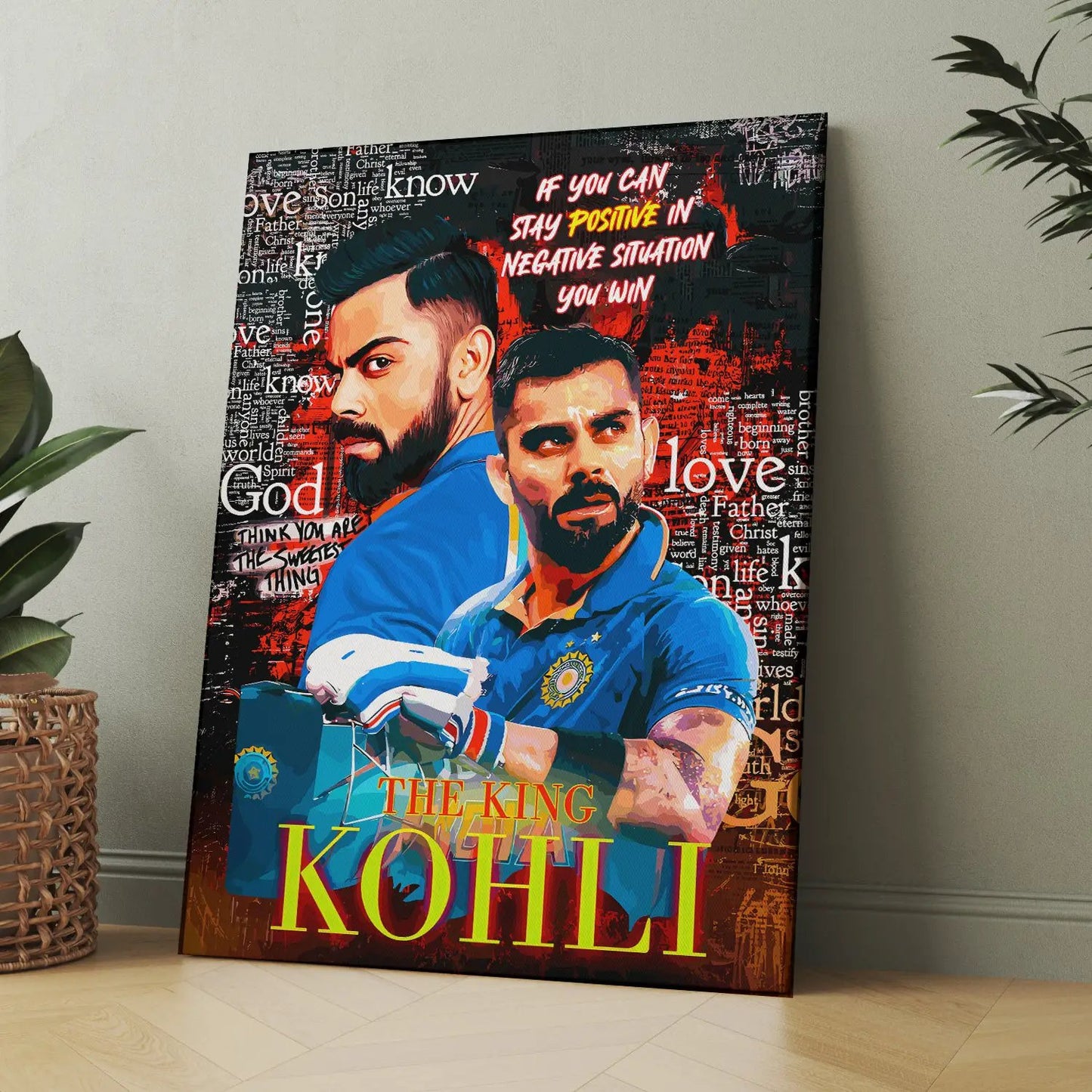 Cricket Legends Virat Kohli Canvas Painting-Kotart