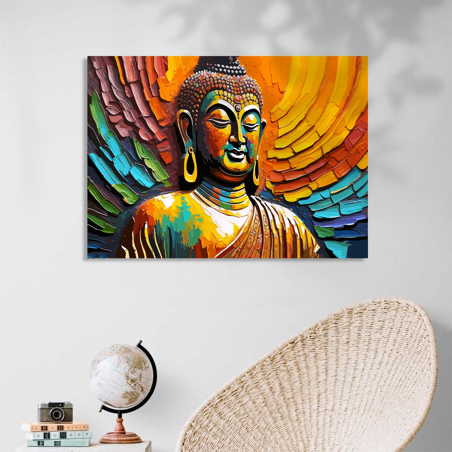 Vibrant Buddha Canvas Painting-Kotart