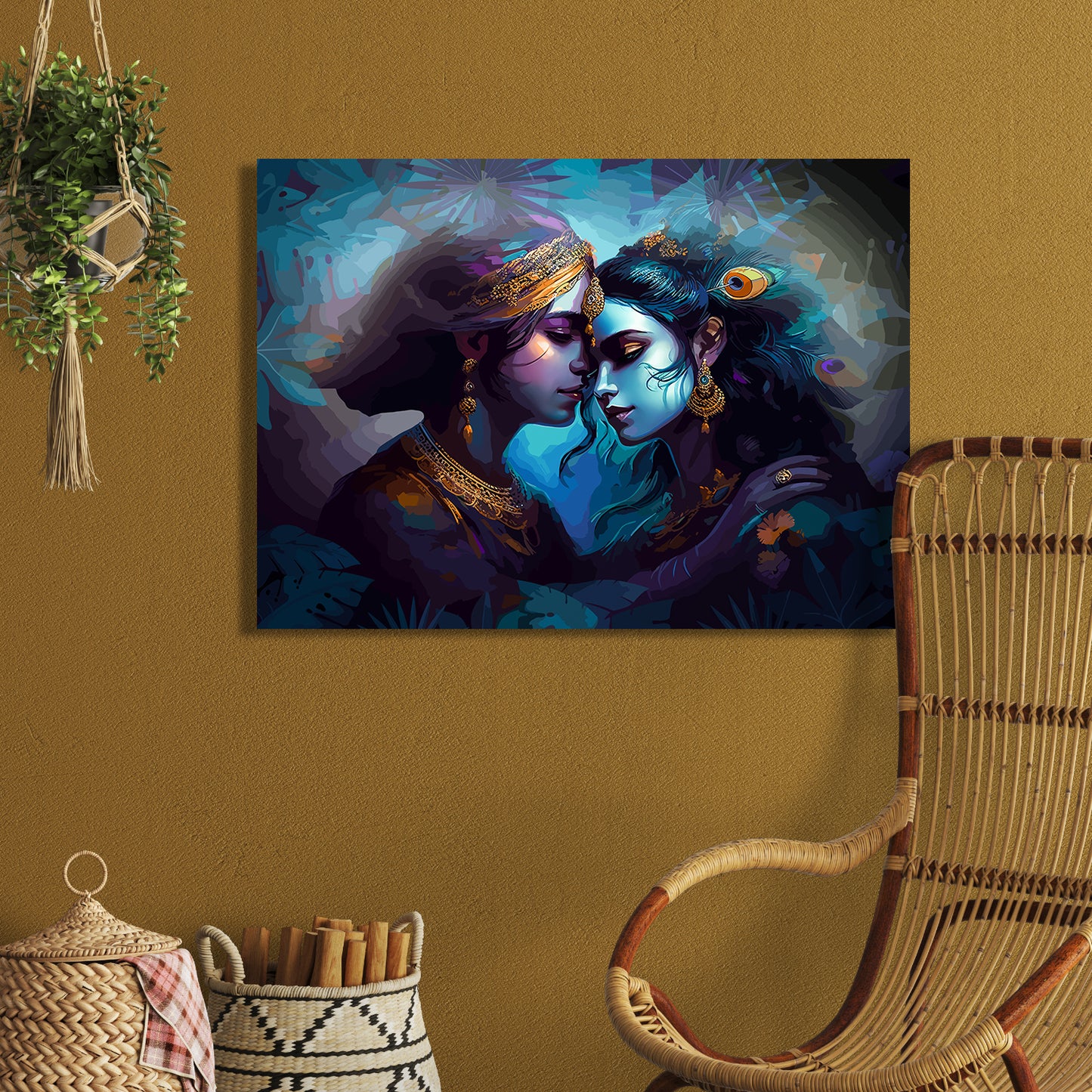Symbol of Love Radha Krishna Canvas Art Piece for Wall Decoration-Kotart