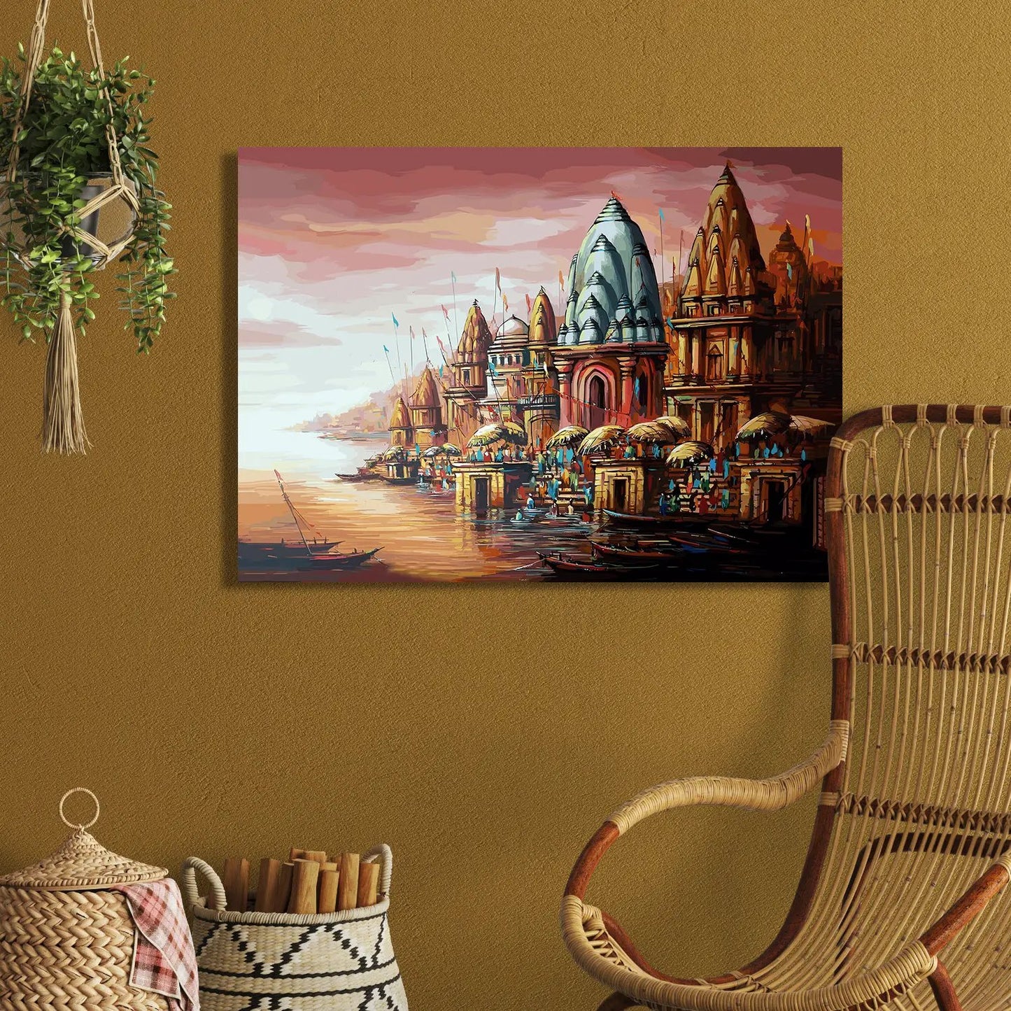 Sacred Temple : Divine Mandir Canvas Painting-Kotart