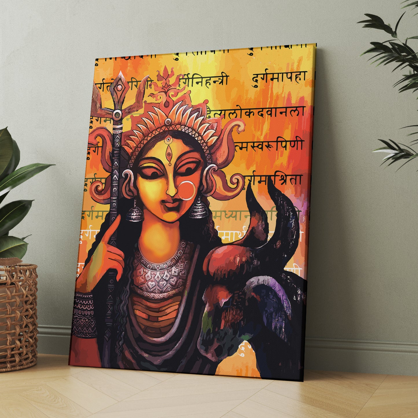 Durga Maa Canvas Painting - Divine Feminine Power and Grace-Kotart