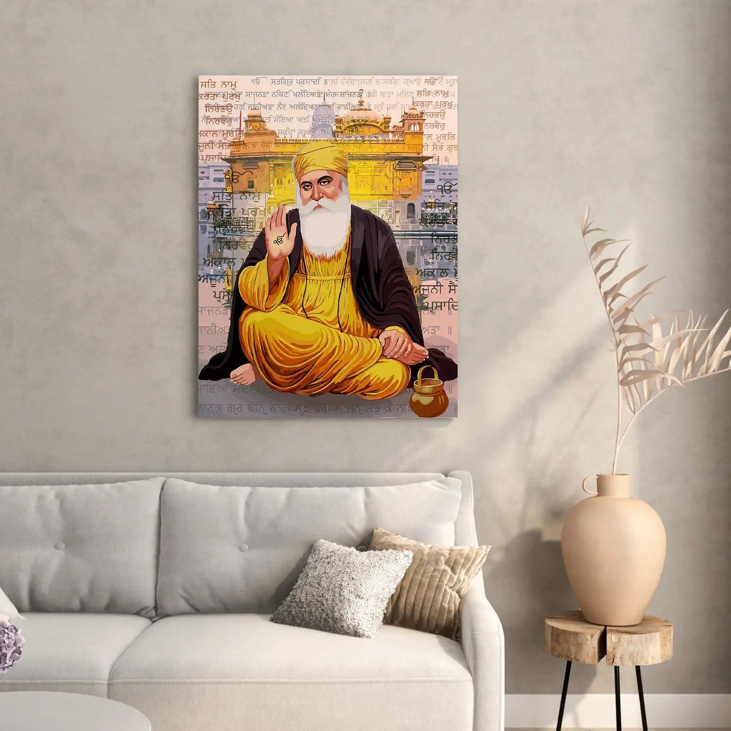 Guru Nanak Dev Ji Canvas Painting - Divine Reflections-Kotart