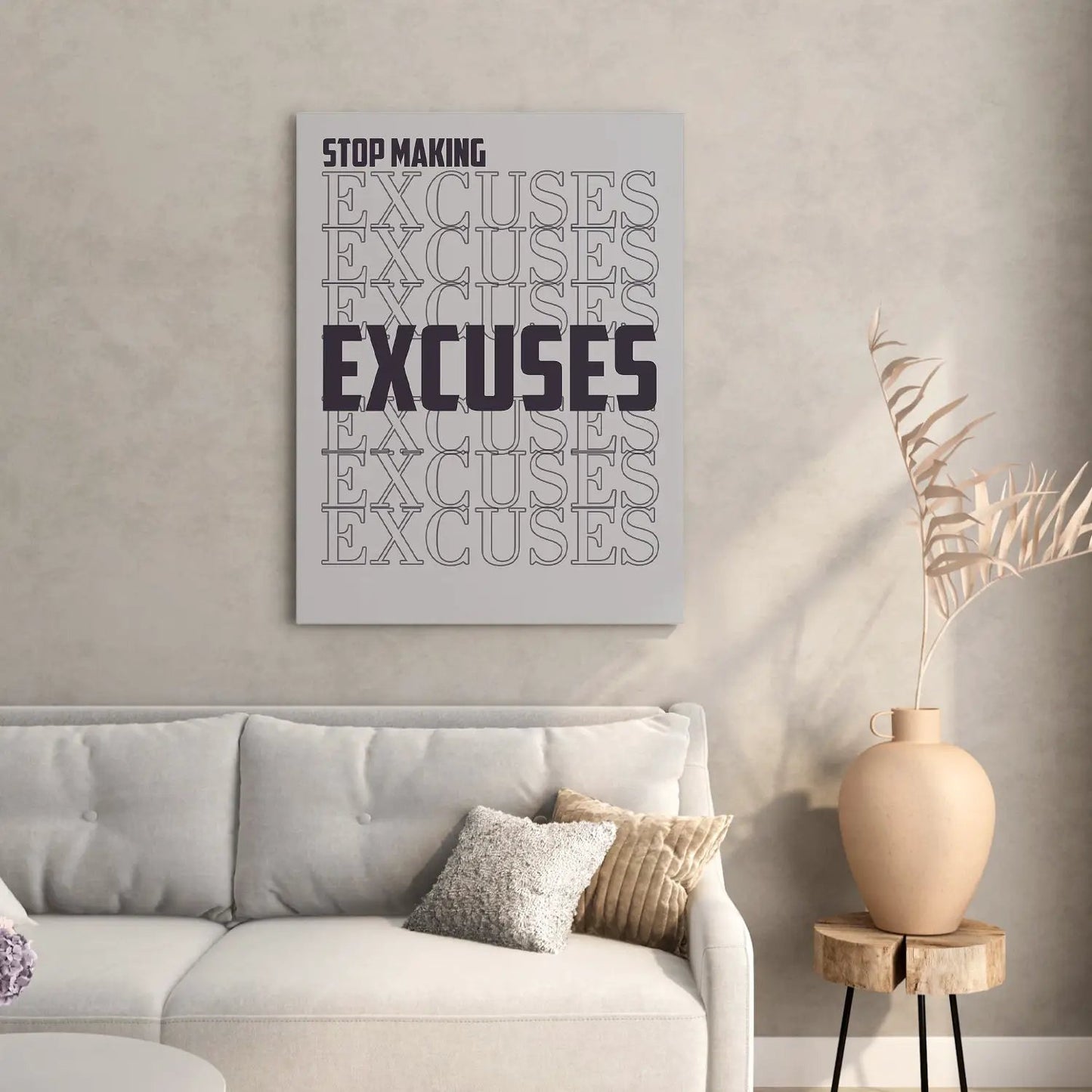 Stop Making Excuse Quote Canvas Arts for Home Office Study Room Living Room Wall Decor-Kotart