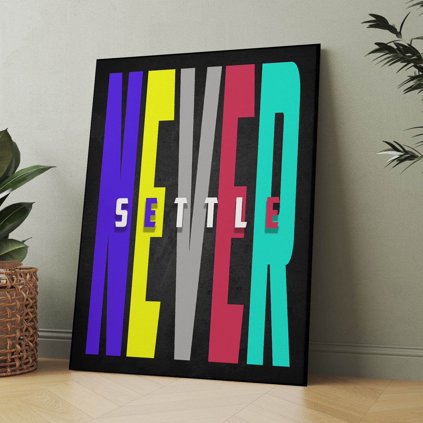 Never Settle Quote Canvas Arts for Home Office Study Room Living Room Wall Decor-Kotart