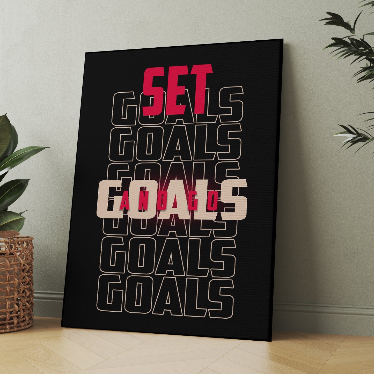 Set Goals Quote Canvas Arts for Home Office Study Room Living Room Wall Decor-Kotart