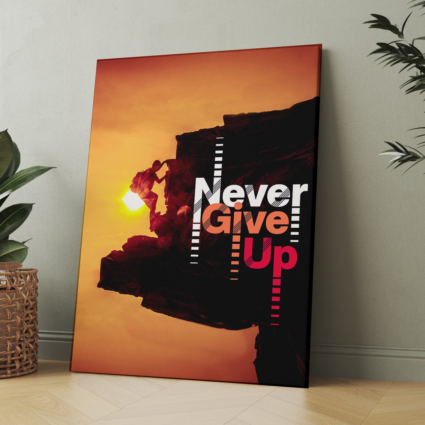 Never Giveup Quote Canvas Arts for Home Office Study Room Living Room Wall Decor-Kotart