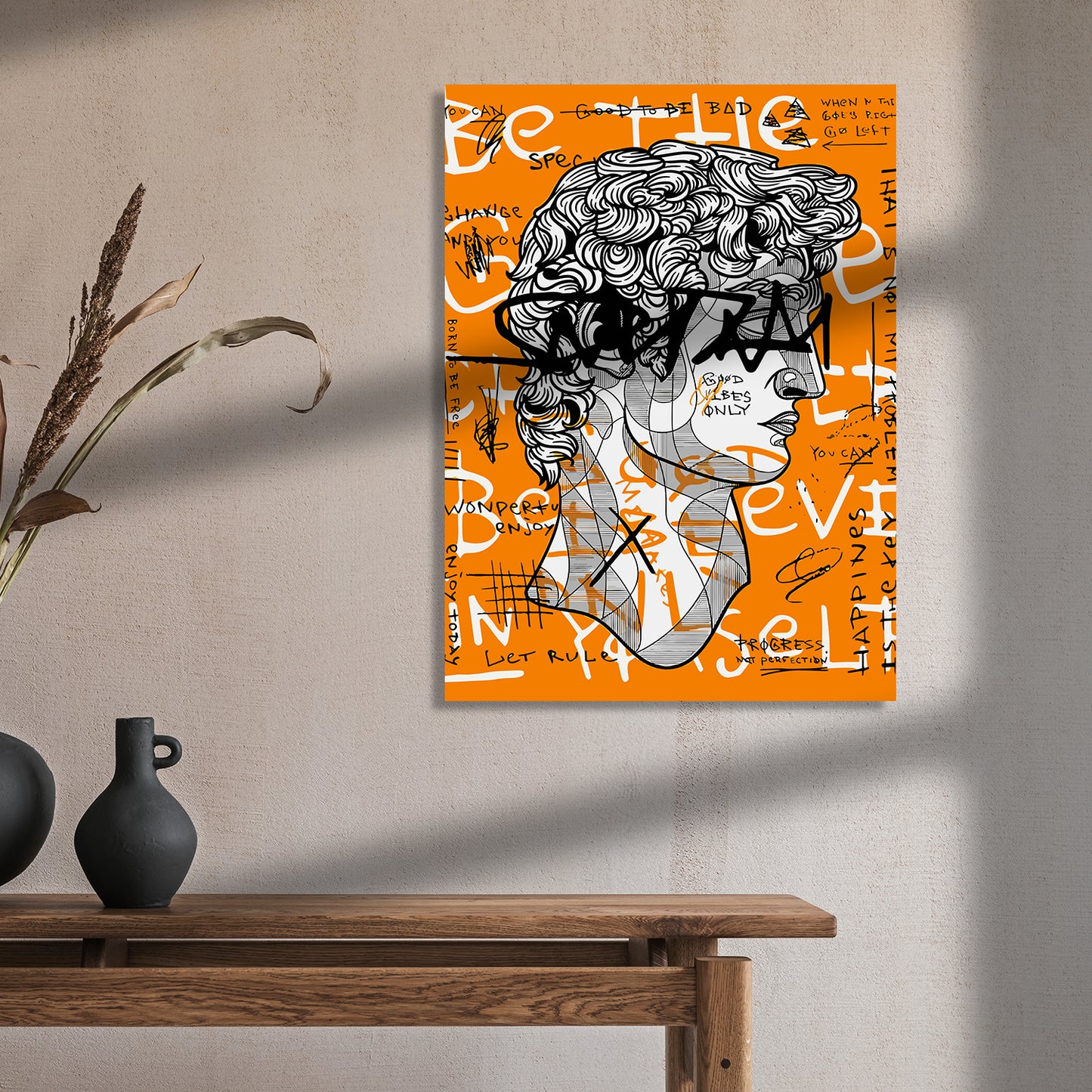 Contemporary Figurative Art Canvas Painting - Elegance in Modern Form-Kotart