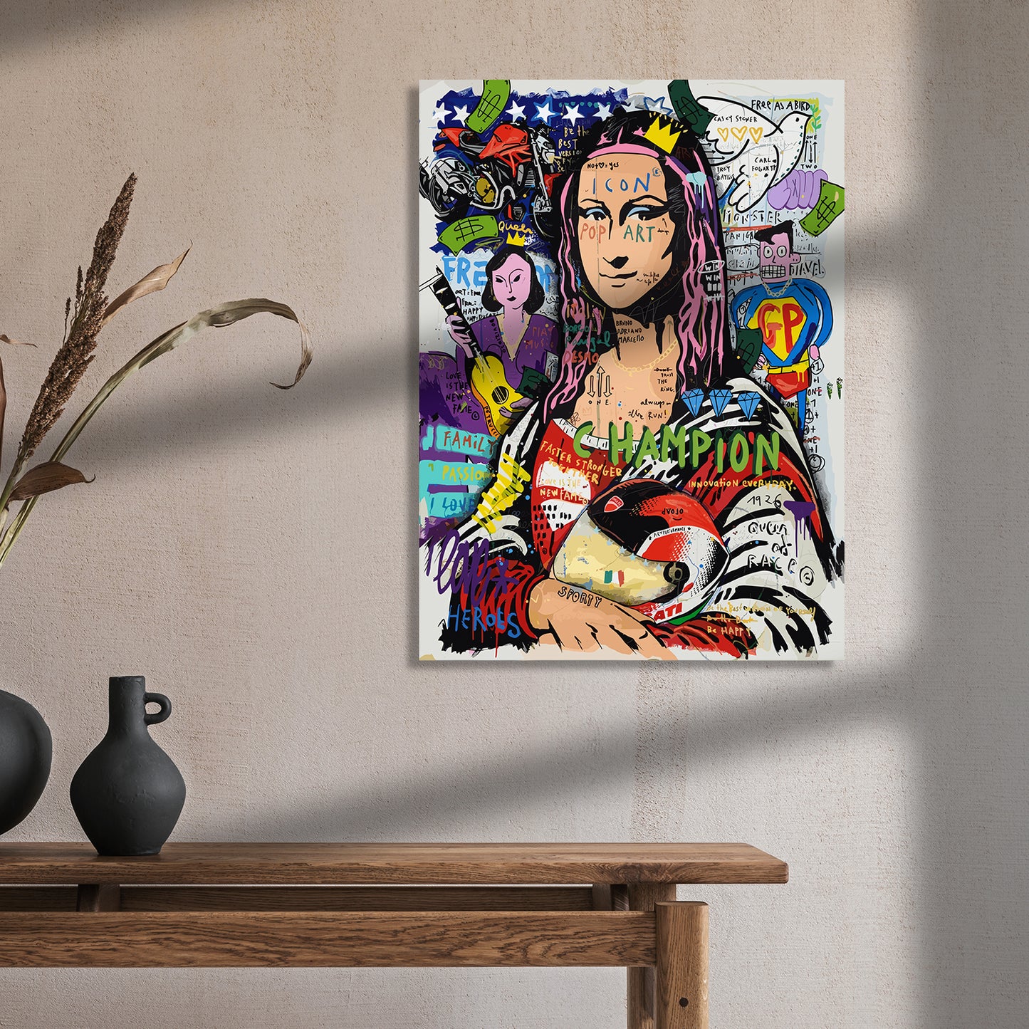 Vibrant Monalisa Modern Art Canvas Painting-Kotart