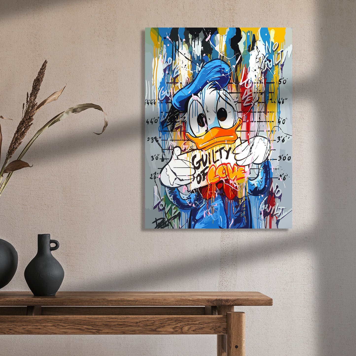 Vibrant Donald Duck Modern Art Canvas Painting-Kotart
