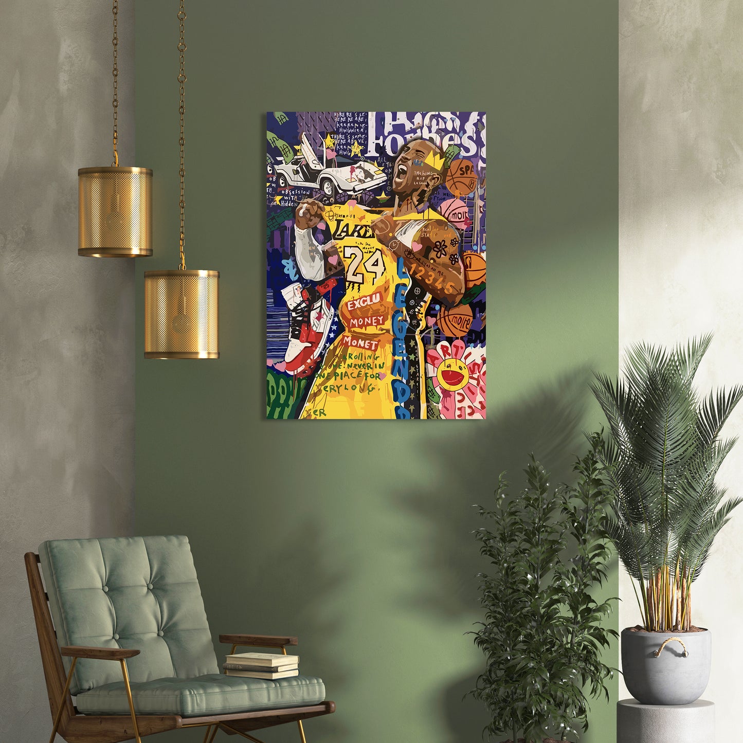 Famous Basket Bowl Player Canvas Painting-Kotart
