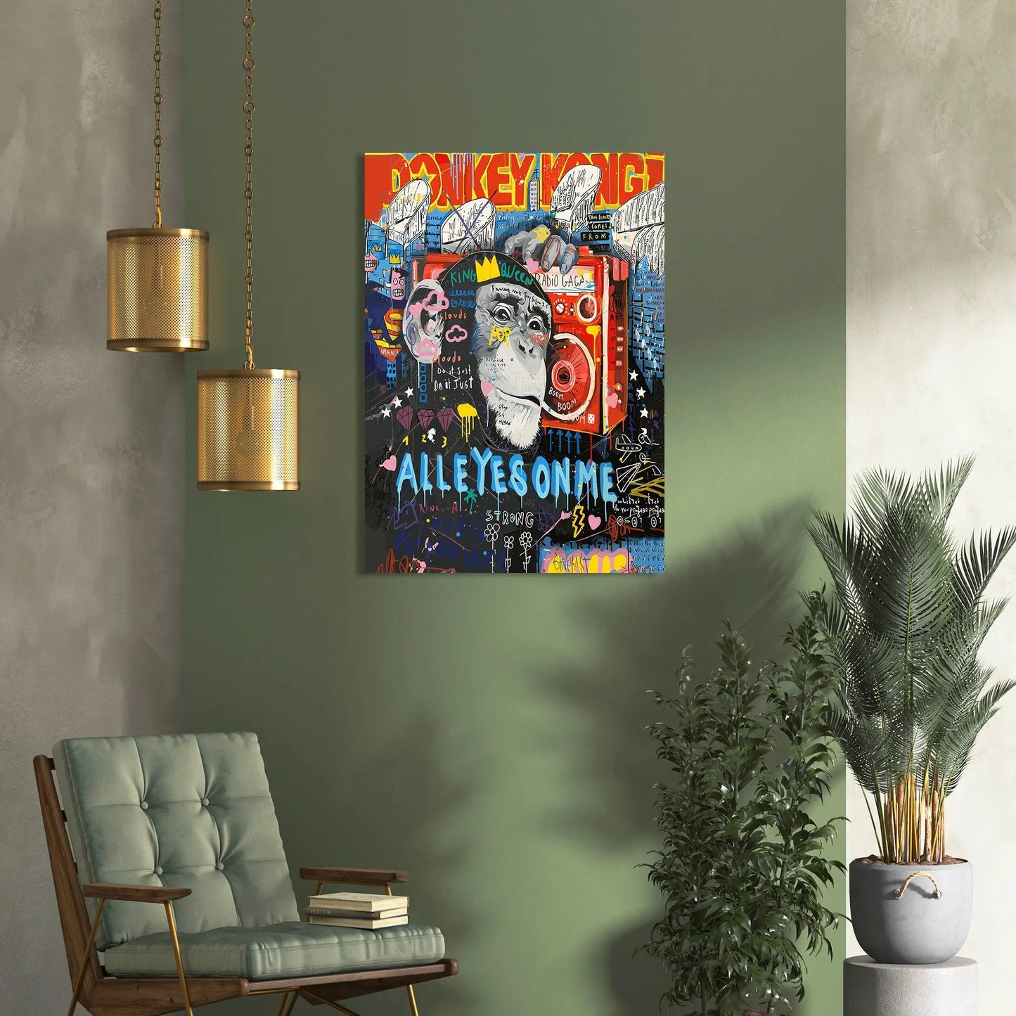 Groovy Ape: Funky Monkey Canvas Painting-Kotart