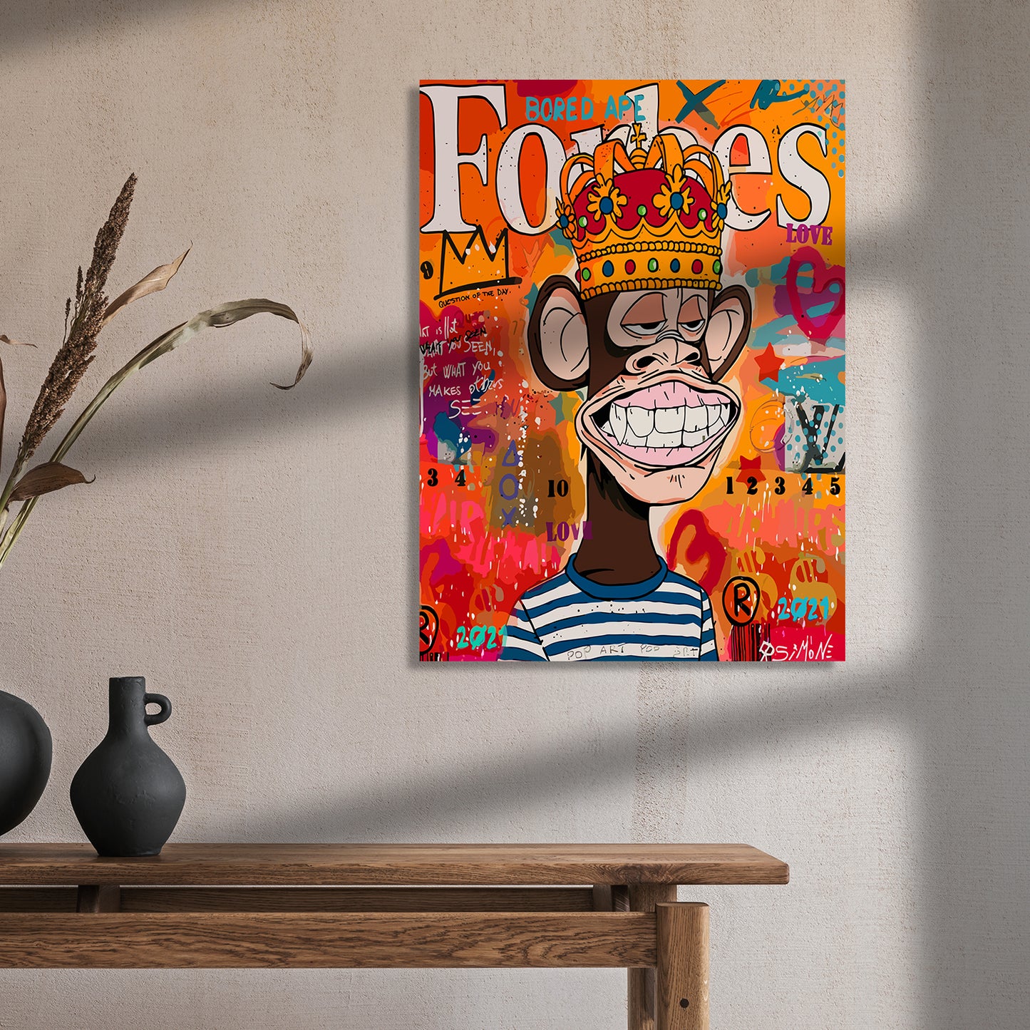 Funky Ape Canvas Painting for Living Room Bedroom Home and Office Wall Decor-Kotart