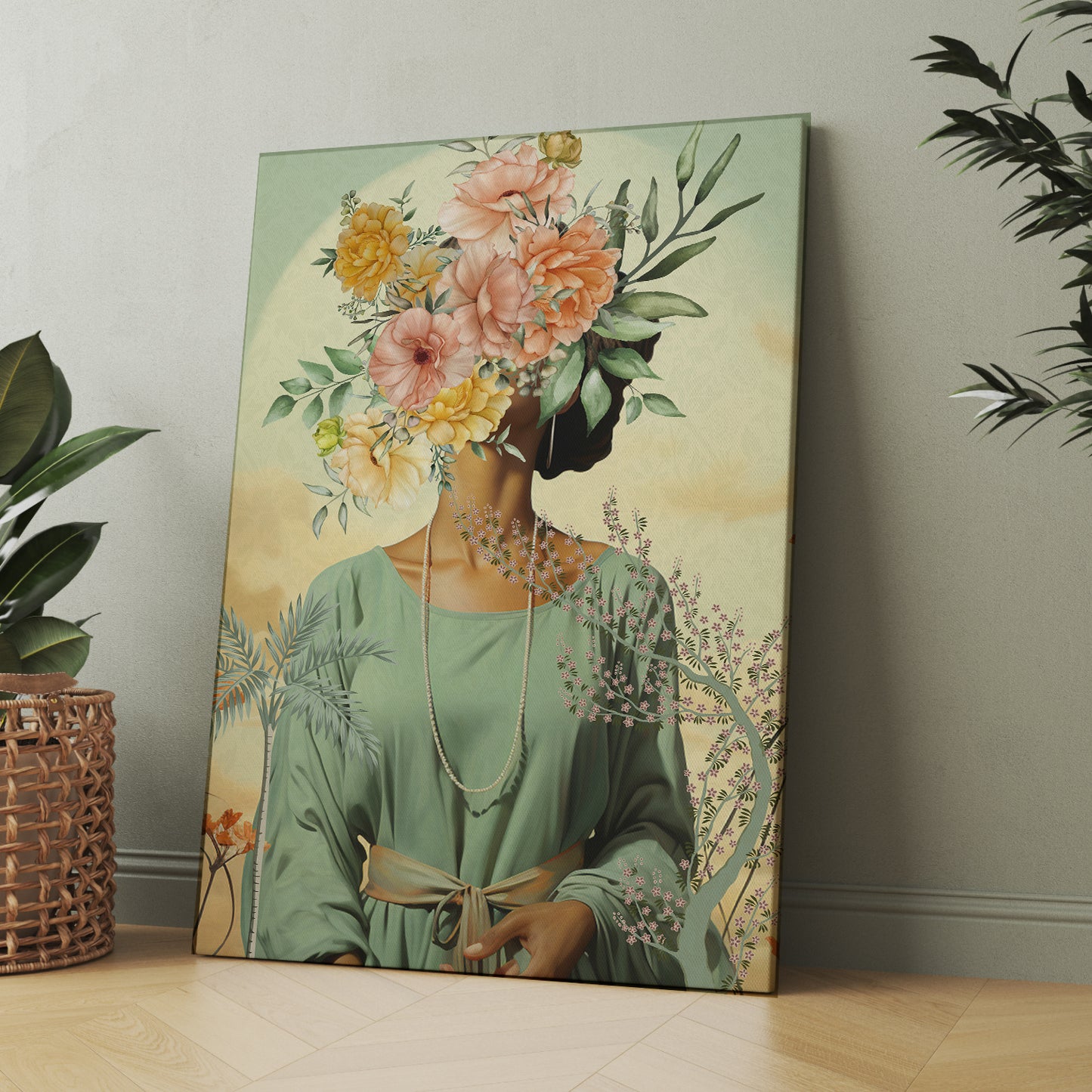 Nature's Silhouette: Elegant Wall Canvas Art Print