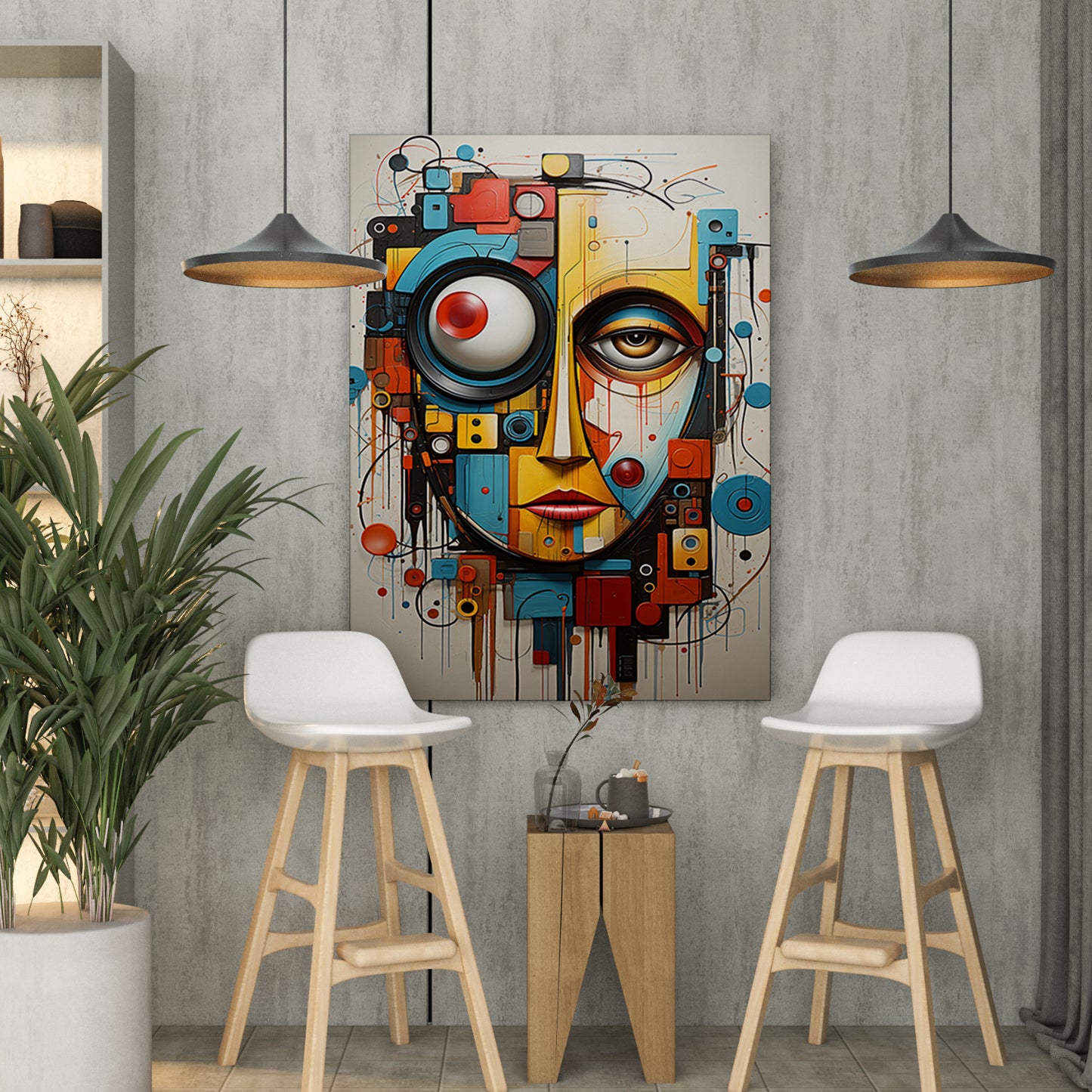 Techno Vision: Abstract Fusion Canvas Art Print