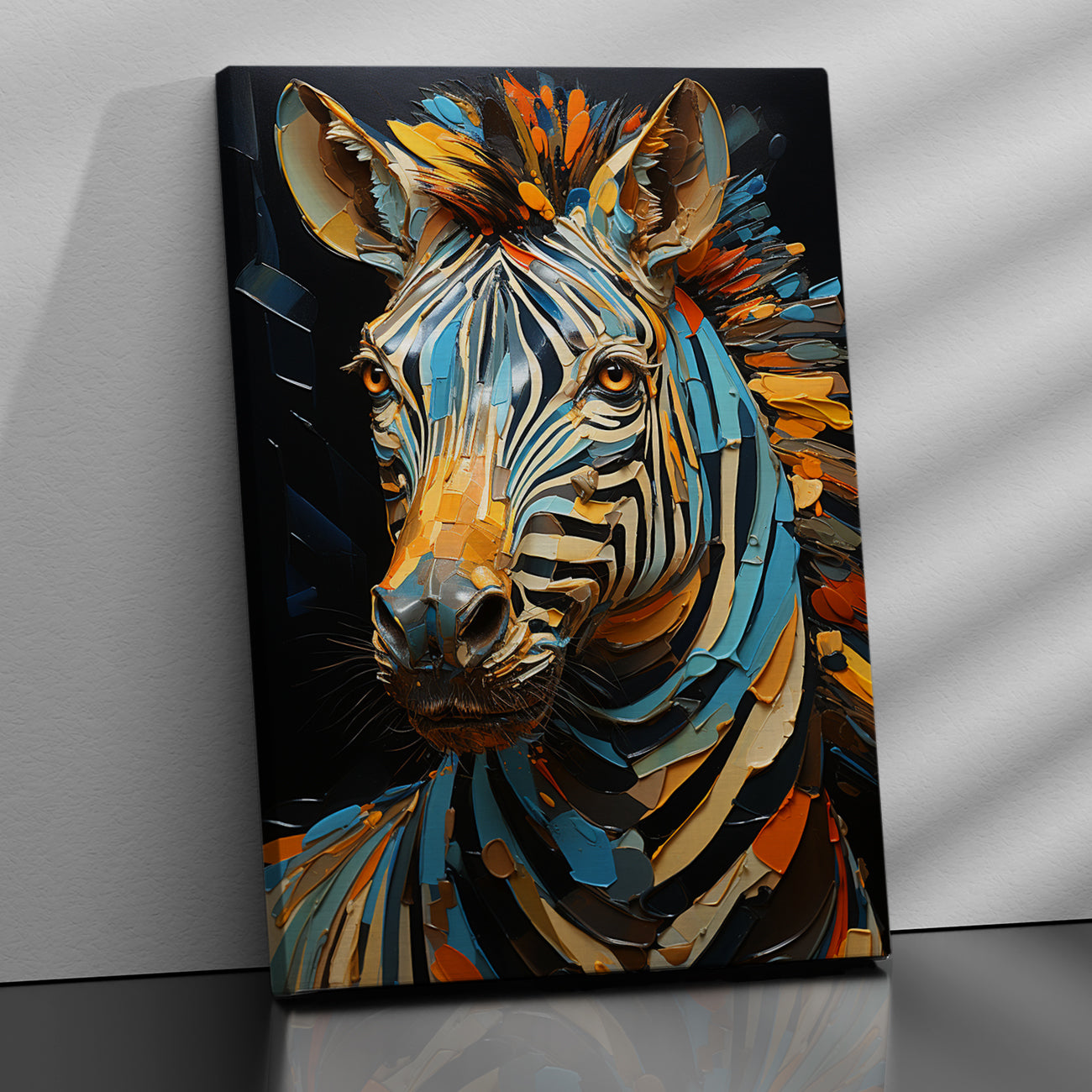 Vibrant Zebra Canvas Art Print
