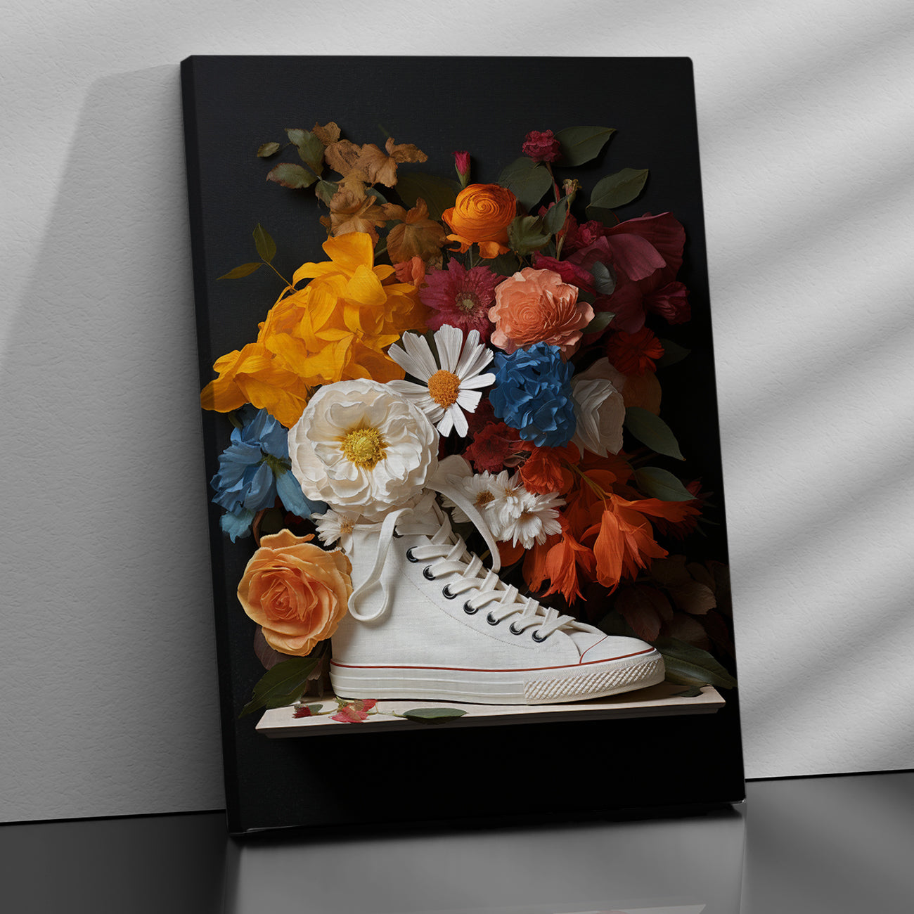 Blossom-adorned Sneaker Canvas: Fusion of Fashion & Nature