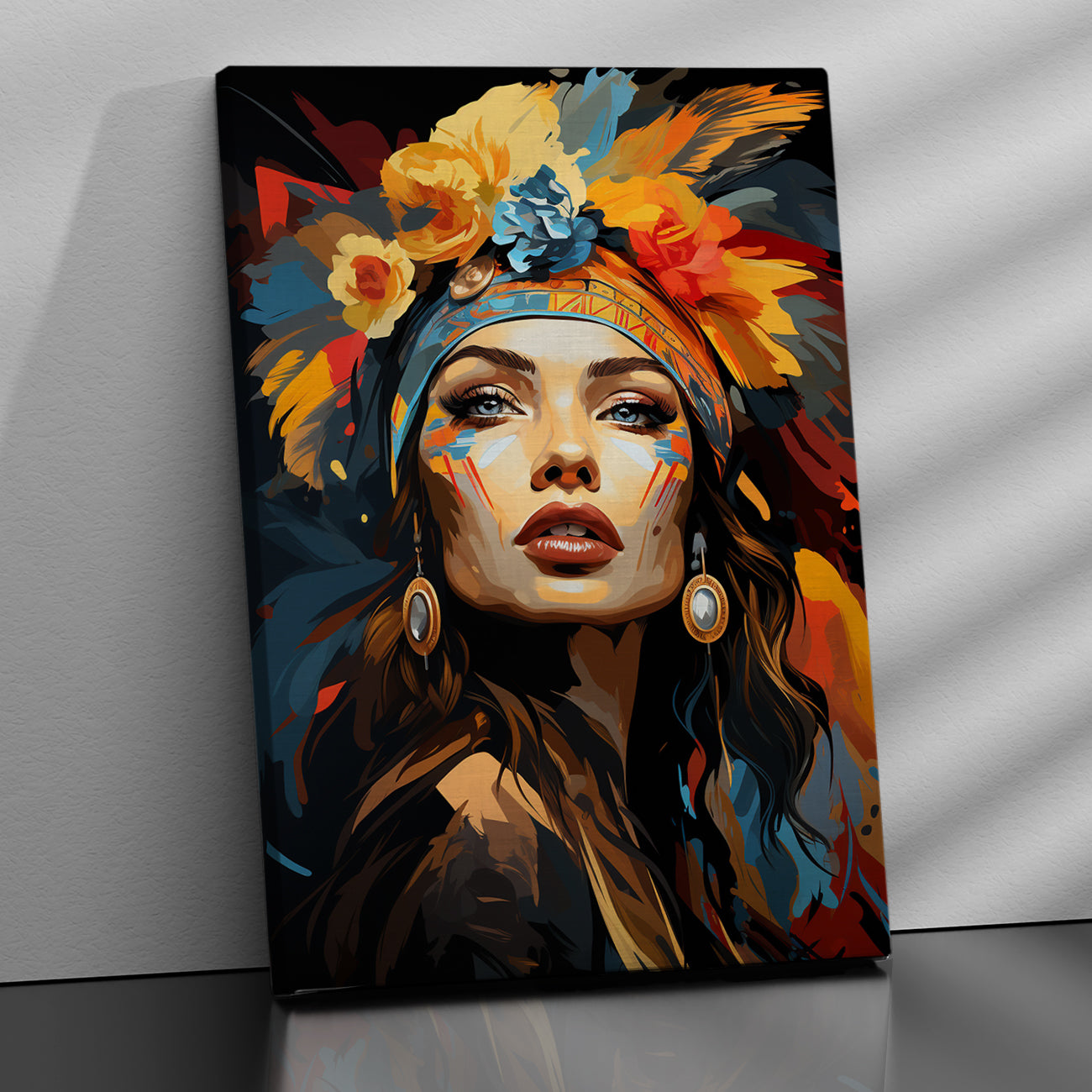 Nature's Beauty - Woman with Floral Headdress Canvas Art Print