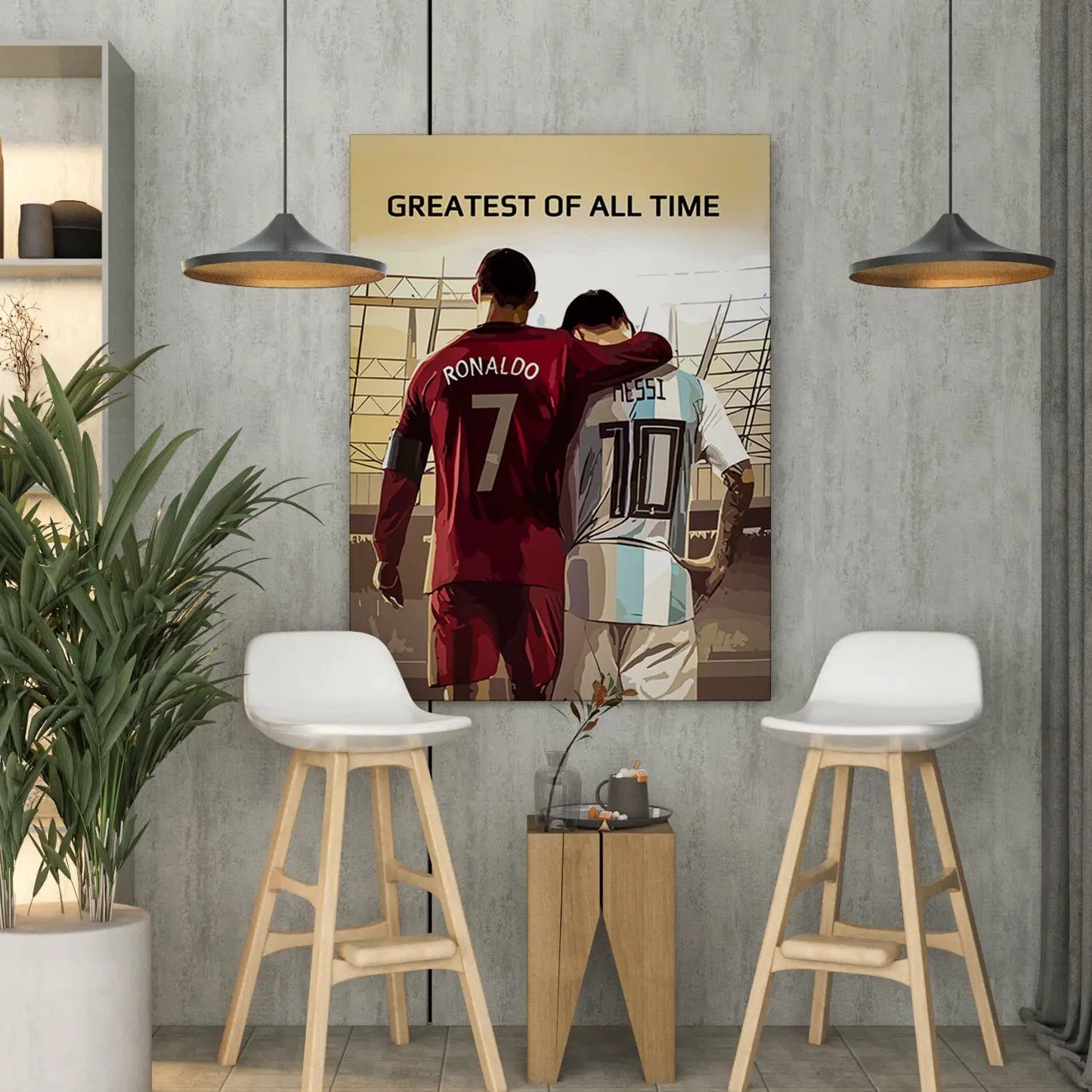 Legends Canvas Art Print - 'GREATEST OF ALL TIME' Featuring Ronaldo & Messi