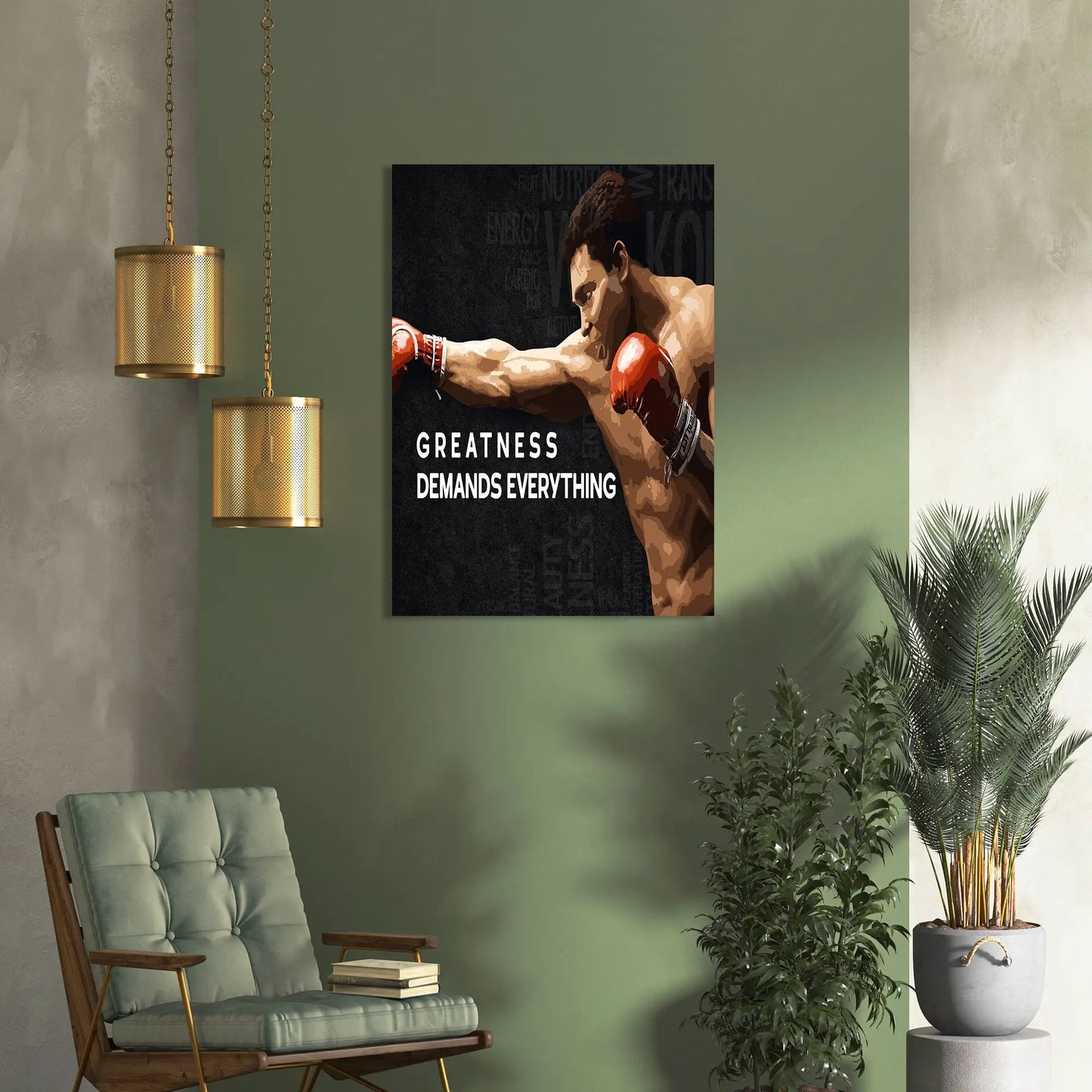 Boxing Legend 'Greatness Demands Everything' Canvas Art Print - Muhammad Ali Canvas