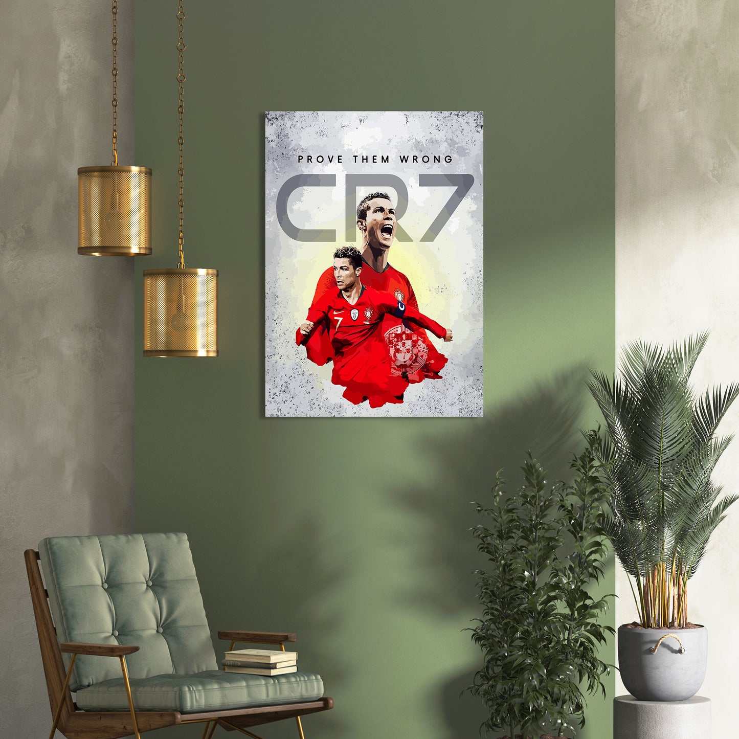 Ronaldo #7 Determination Canvas: Football Legend's Motivational Artwork