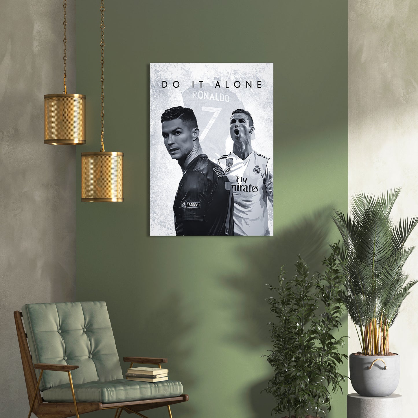 Ronaldo #7 Determination Canvas: Football Legend's Motivational Artwork