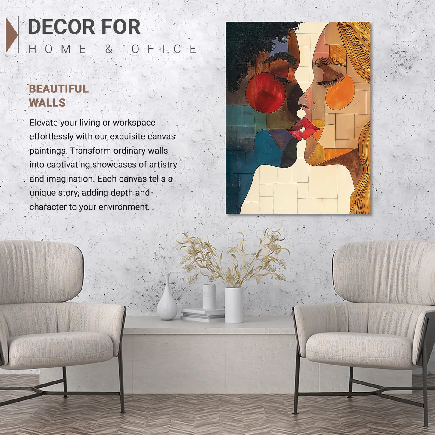 Couple Wall Canvas For Home Decor, Decorative Canvas