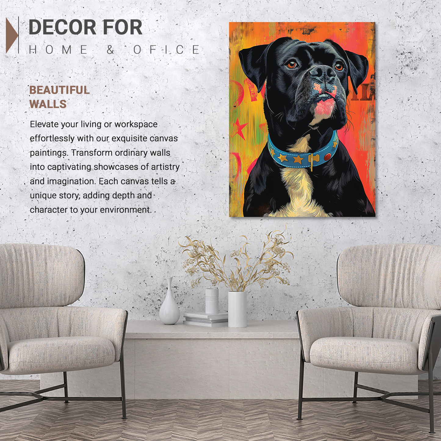 Modern Animal Wall Canvas For Home Decor, Decorative Canvas