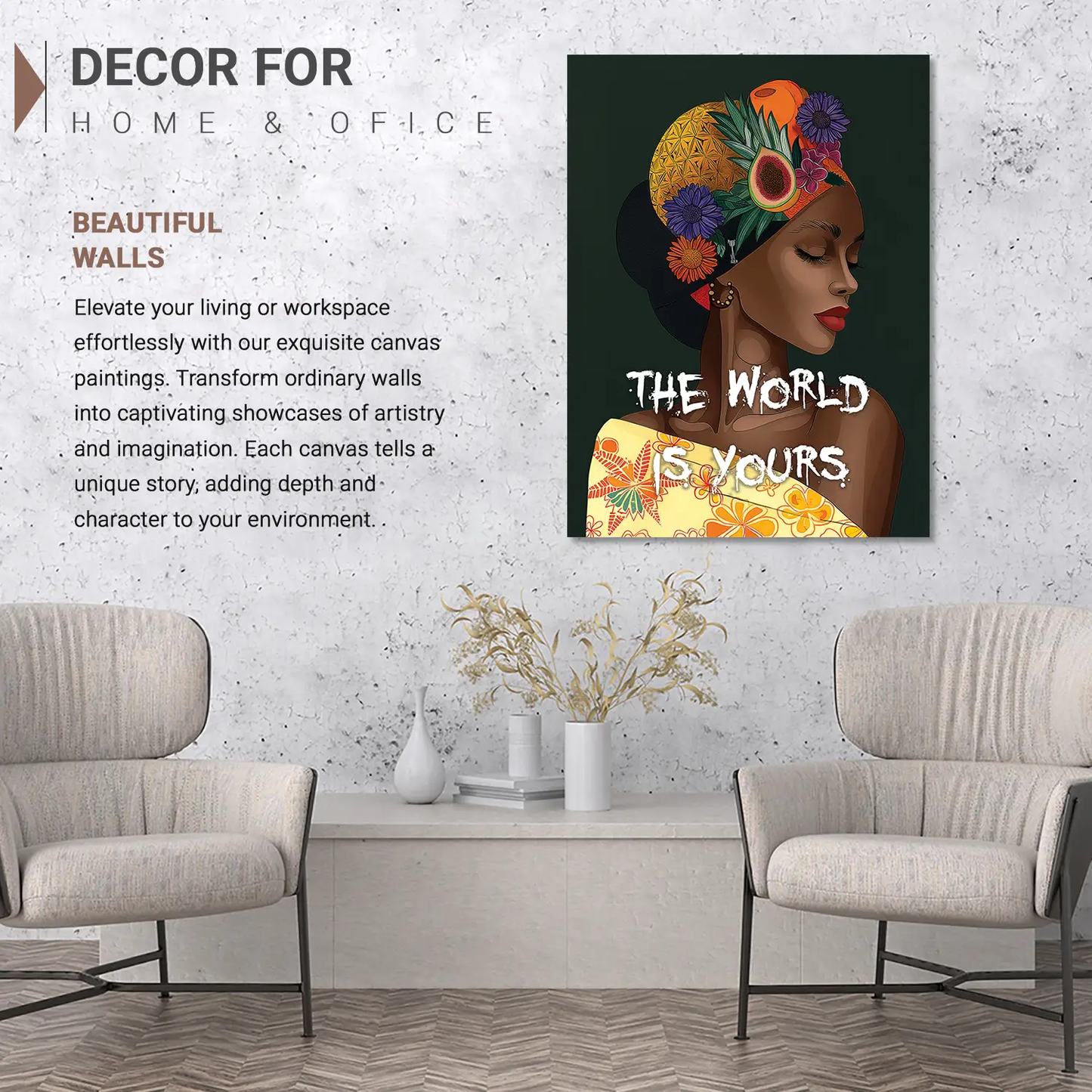 Women Modern Wall Art For Wall Hanging Canvas, Quote Home Decor Wall Canvas