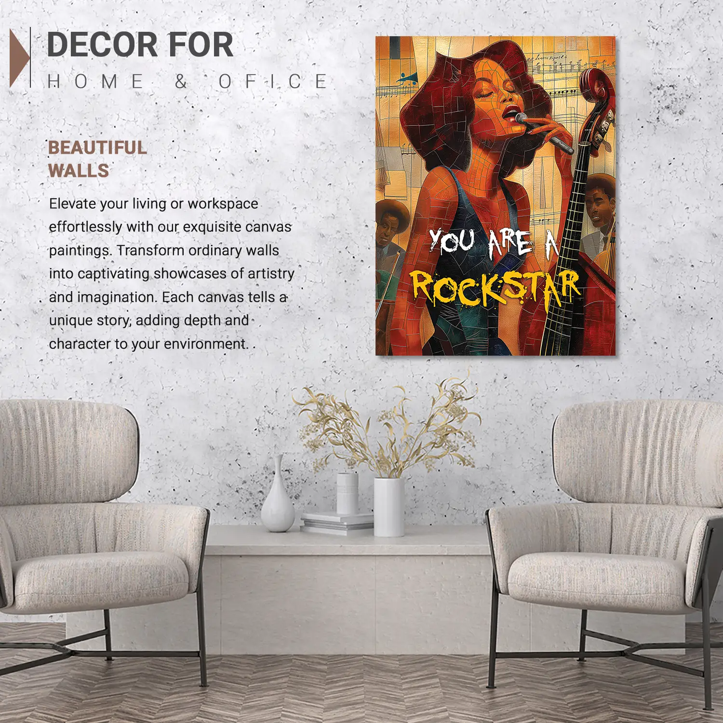Women Modern Wall Art For Wall Hanging Canvas, Quote Home Decor Wall Canvas