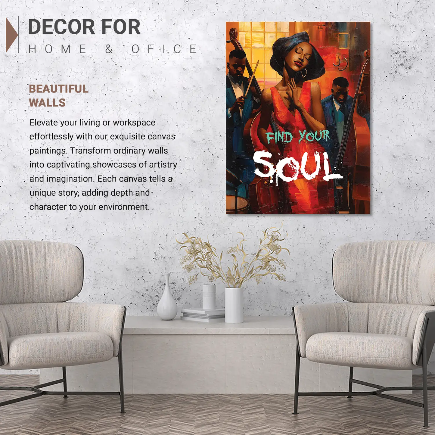 Women Modern Wall Art For Wall Hanging Canvas, Quote Home Decor Wall Canvas