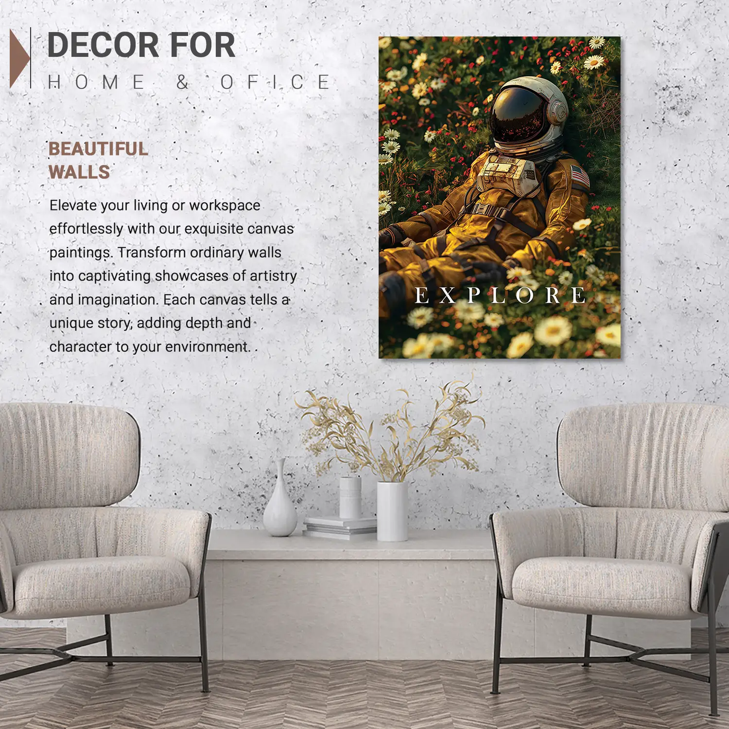 Astronaut Wall Art For Wall Hanging Canvas, Home Decor Wall Canvas