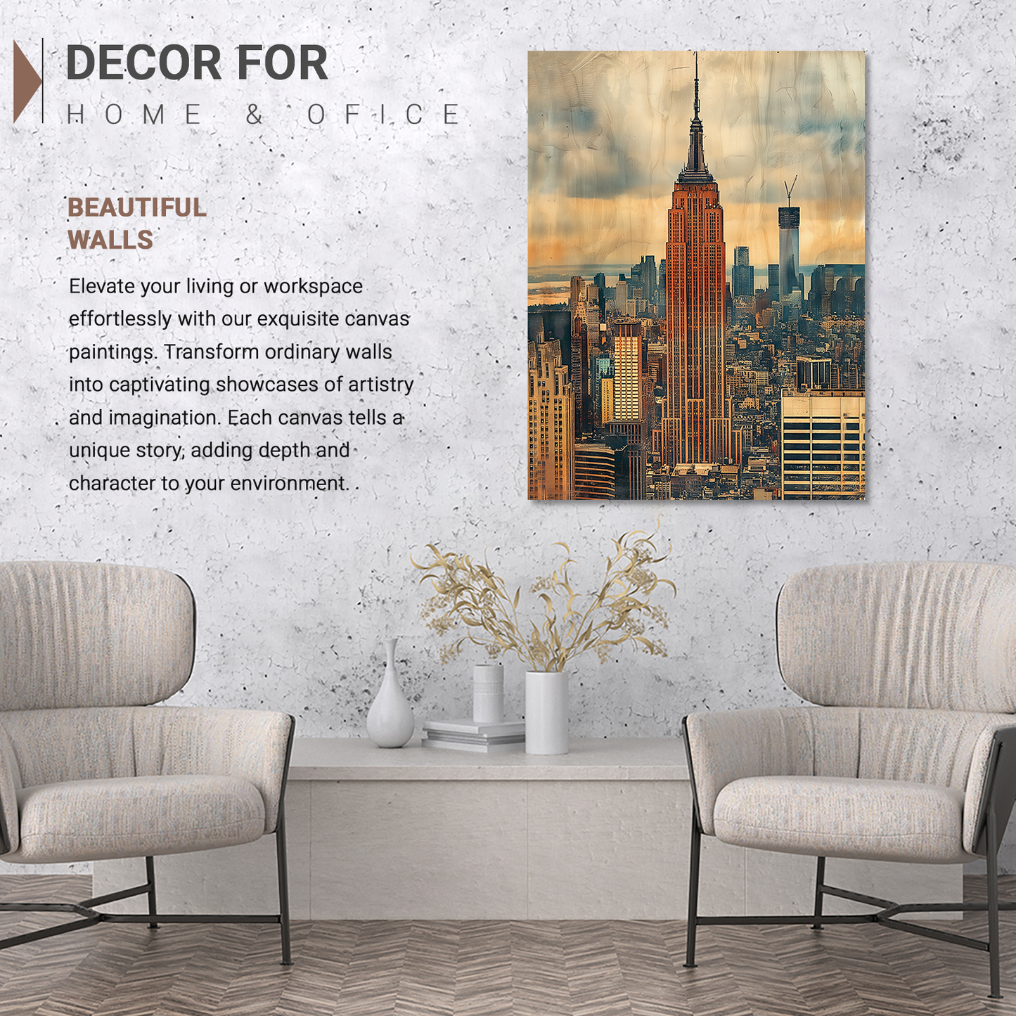 City View Wall Art For Wall Hanging Canvas, Home Decor Wall Canvas