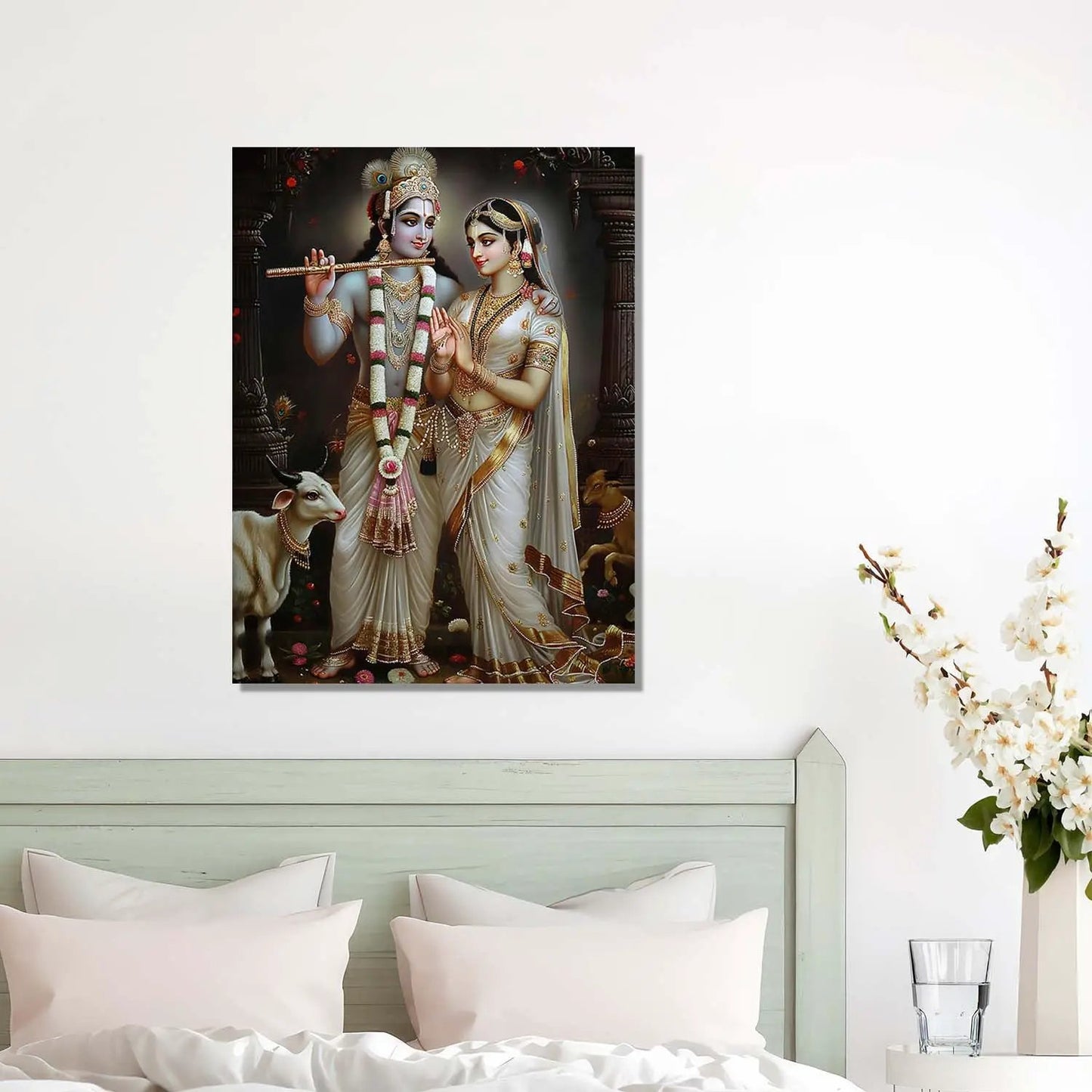 Radha Krishna Canvas Wall Art Print: Divine Serenity for Every Space