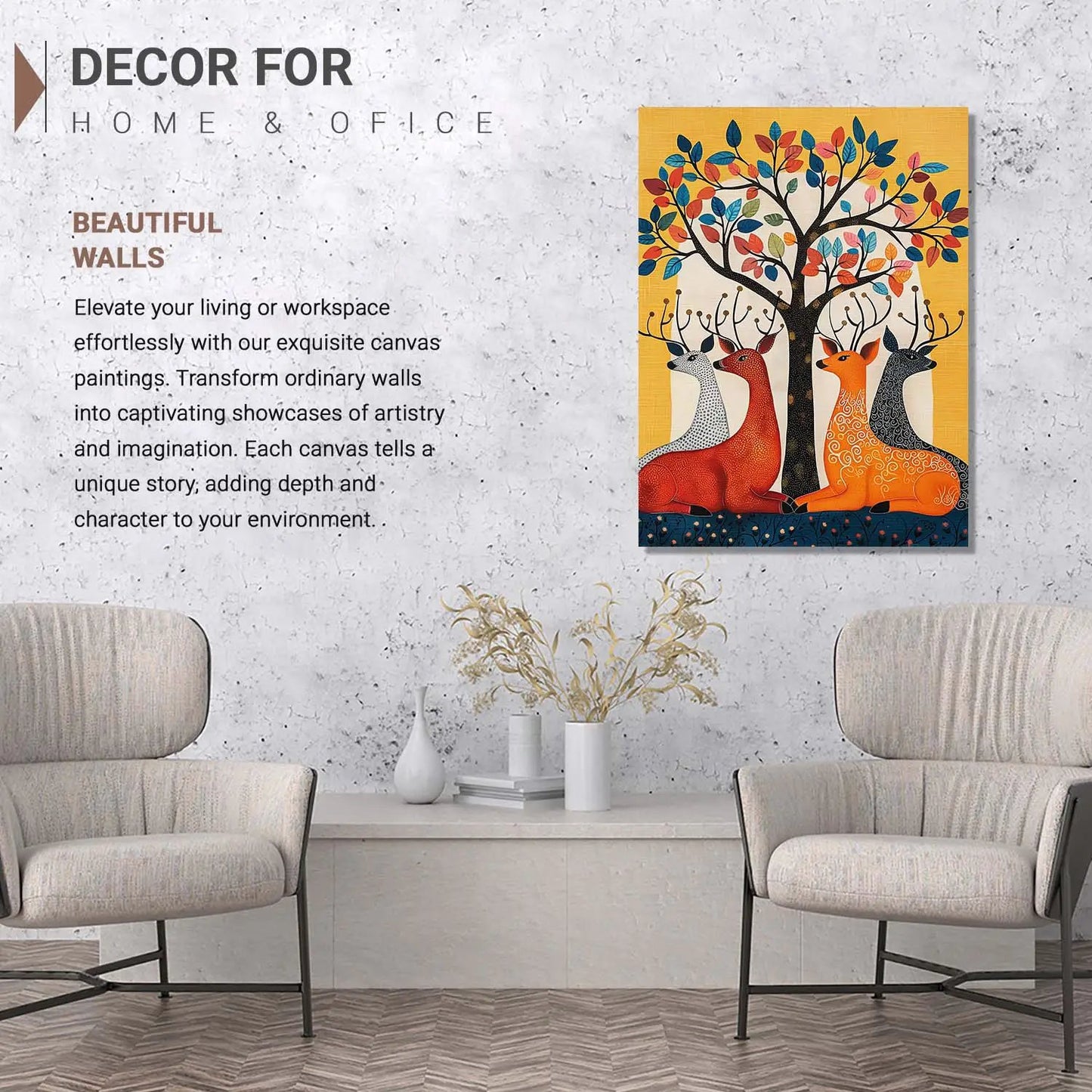 Gond Wall Art For Home Decor Canvas Painting Wall Decor