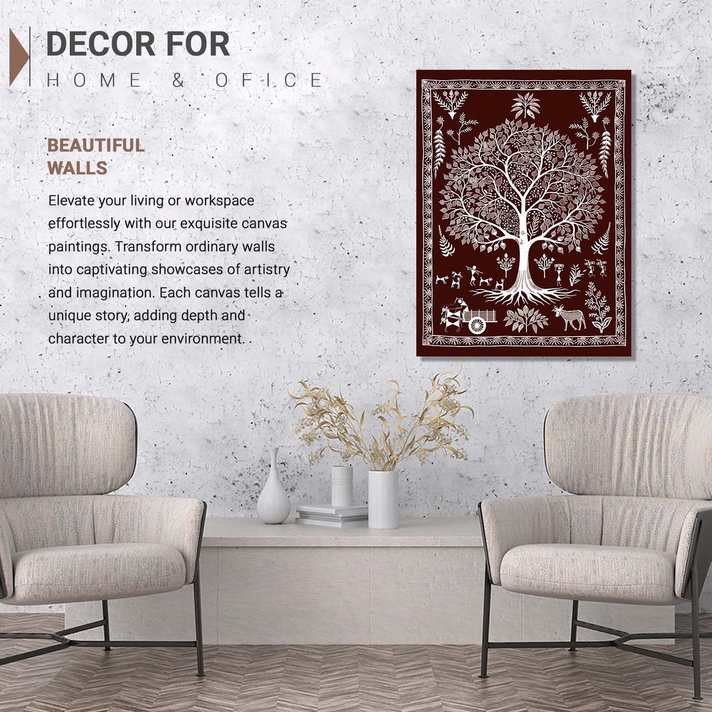 Warli Wall Art For Home Décor Canvas Painting Wall Décor