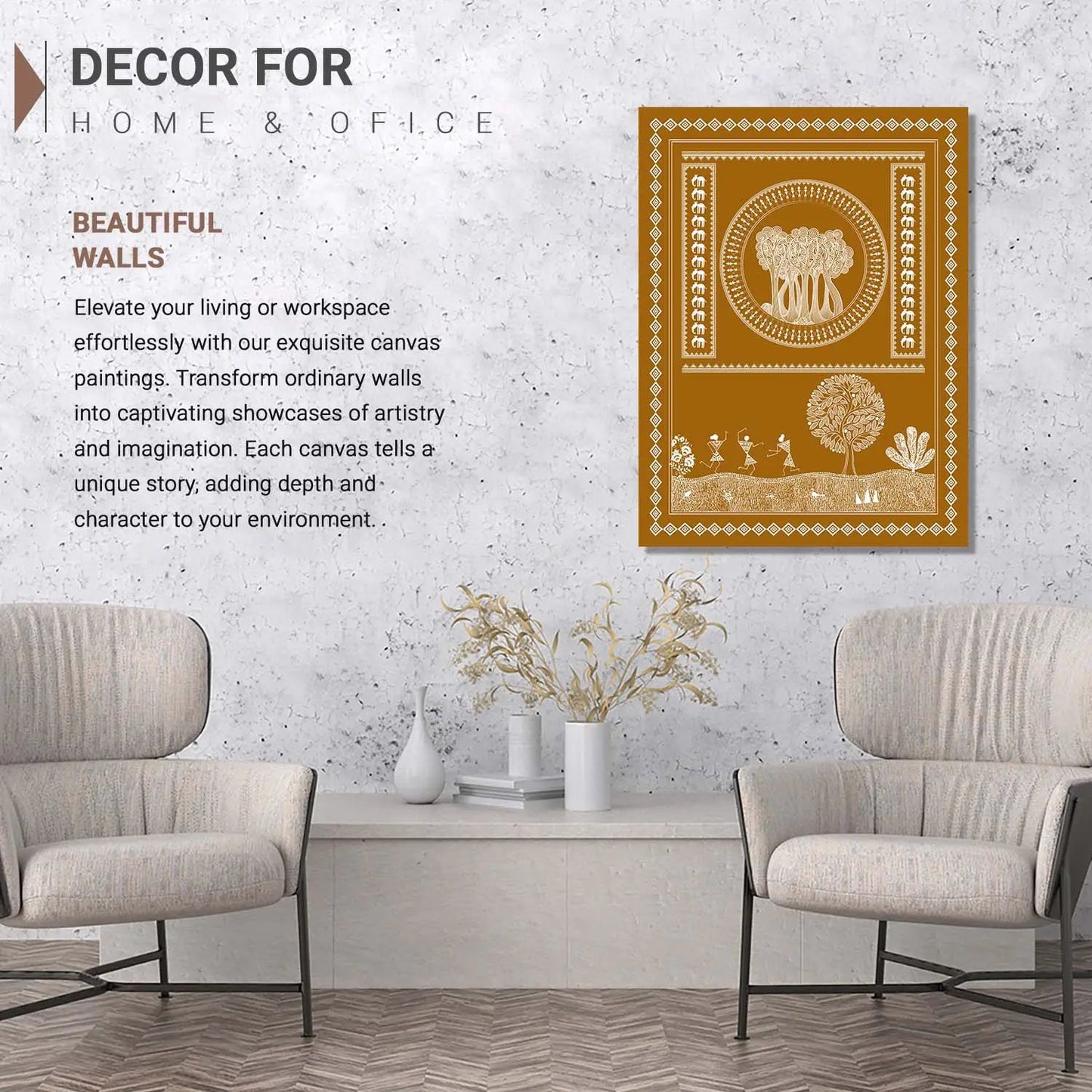 Warli Wall Art For Home Décor Canvas Painting Wall Décor