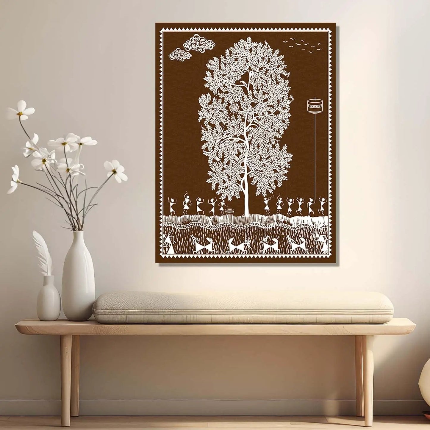Warli Wall Art For Home Décor Canvas Painting Wall Décor