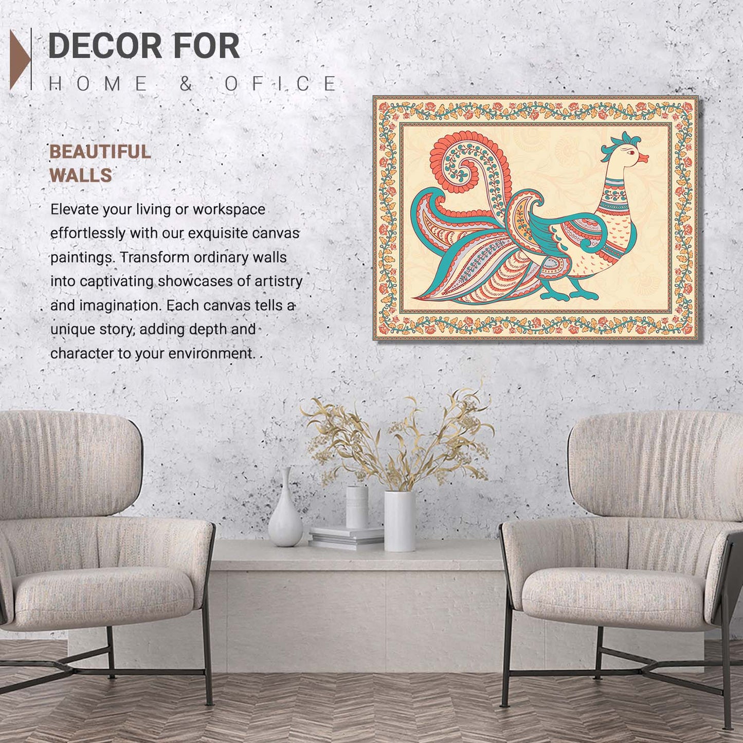 Kalamkari Wall Art For Home Decor Canvas Painting Wall Decor