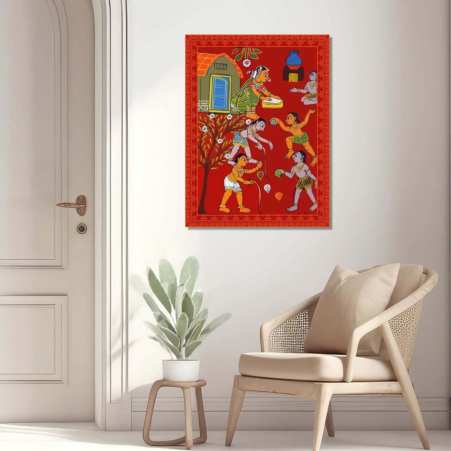 Traditional Inidan Folk Art - Cheriyal scroll Canvas Art Prints For Home Decor Wall Decor