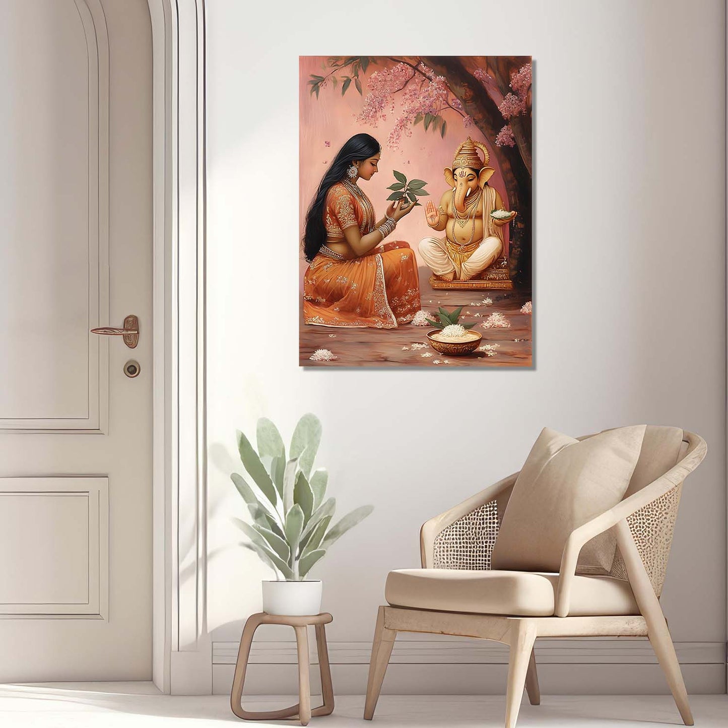 Traditional Inidan Folk Art - Kangra Art Canvas Prints For Home Decor Wall Decor