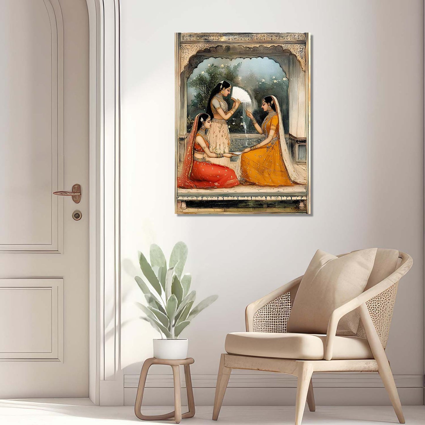 Traditional Inidan Folk Art - Kangra Art Canvas Prints For Home Decor Wall Decor