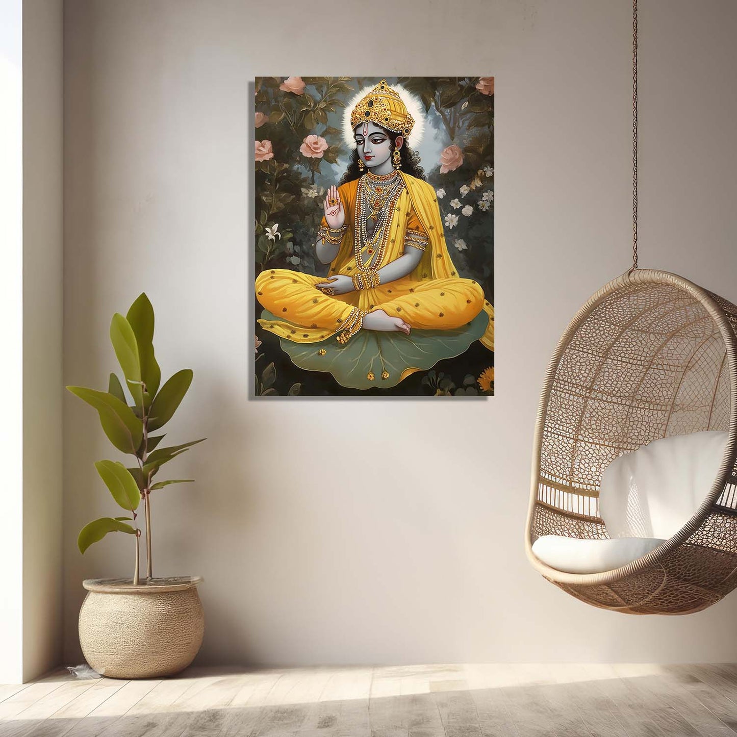 Traditional Inidan Folk Art - Kangra Art Canvas Prints For Home Decor Wall Decor