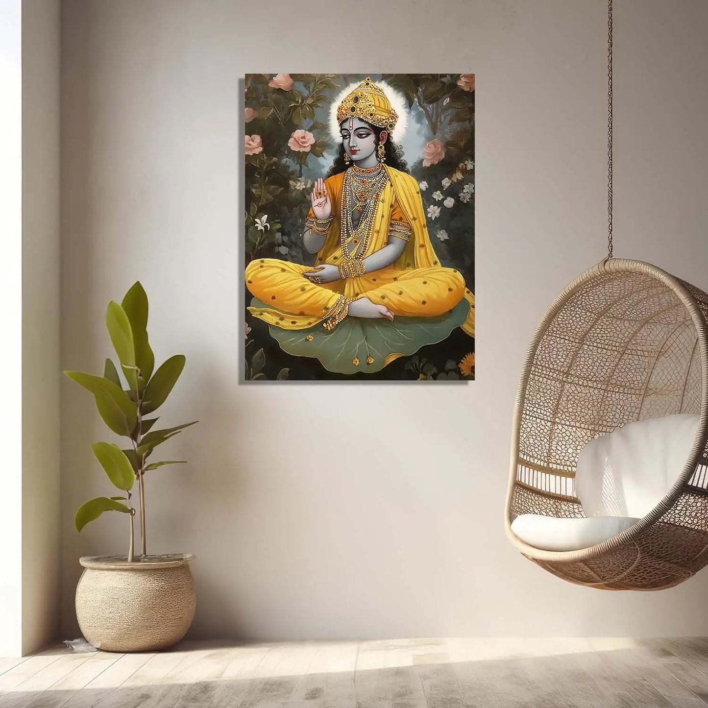 Traditional Inidan Folk Art - Kangra Art Canvas Prints For Home Decor Wall Decor